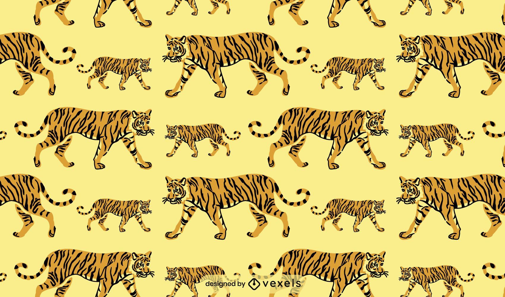 Tiger family pattern design - Tiger