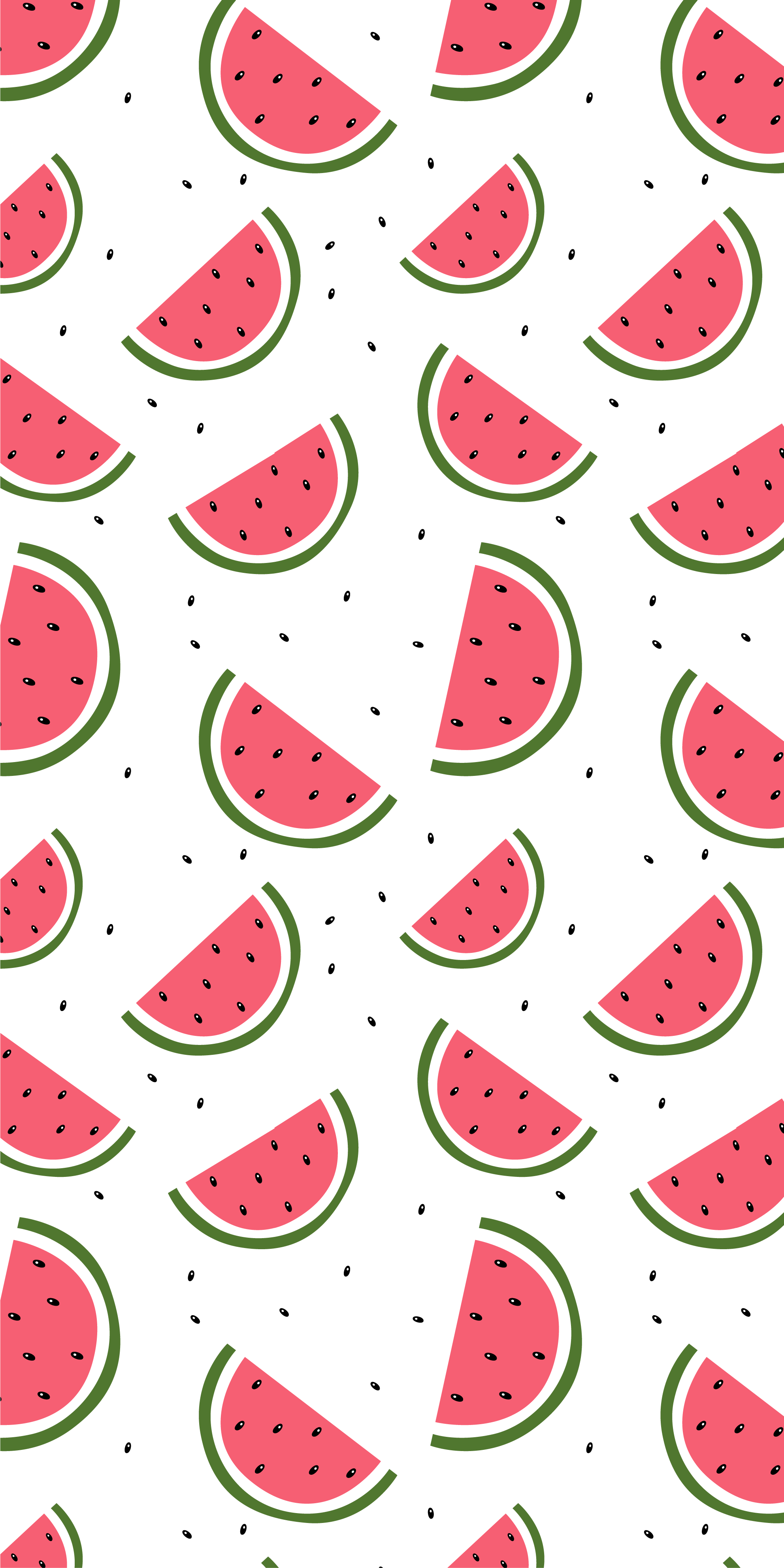 A pattern of watermelon slices on a white background - Watermelon