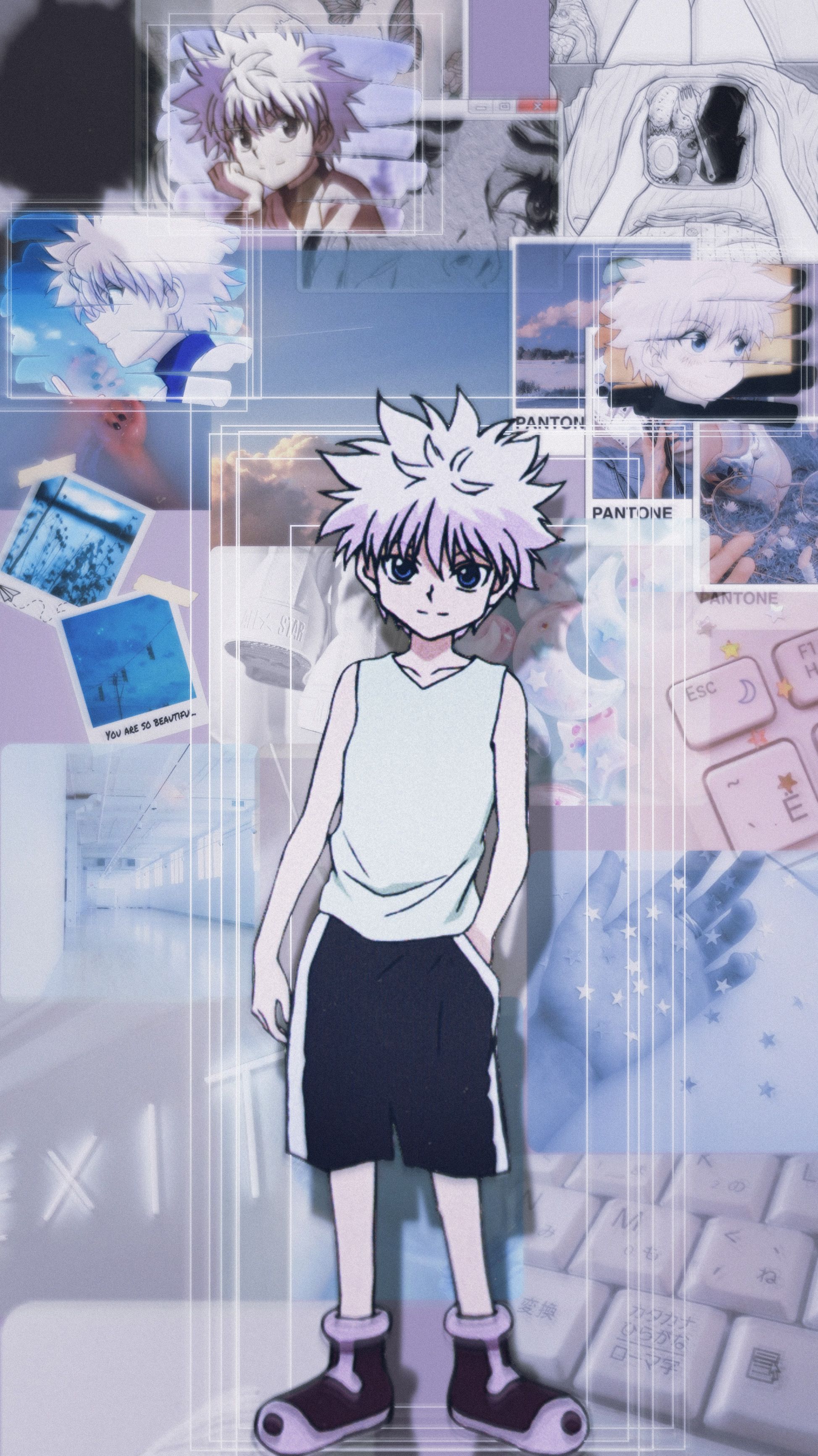 A picture of anime characters on the wall - Killua