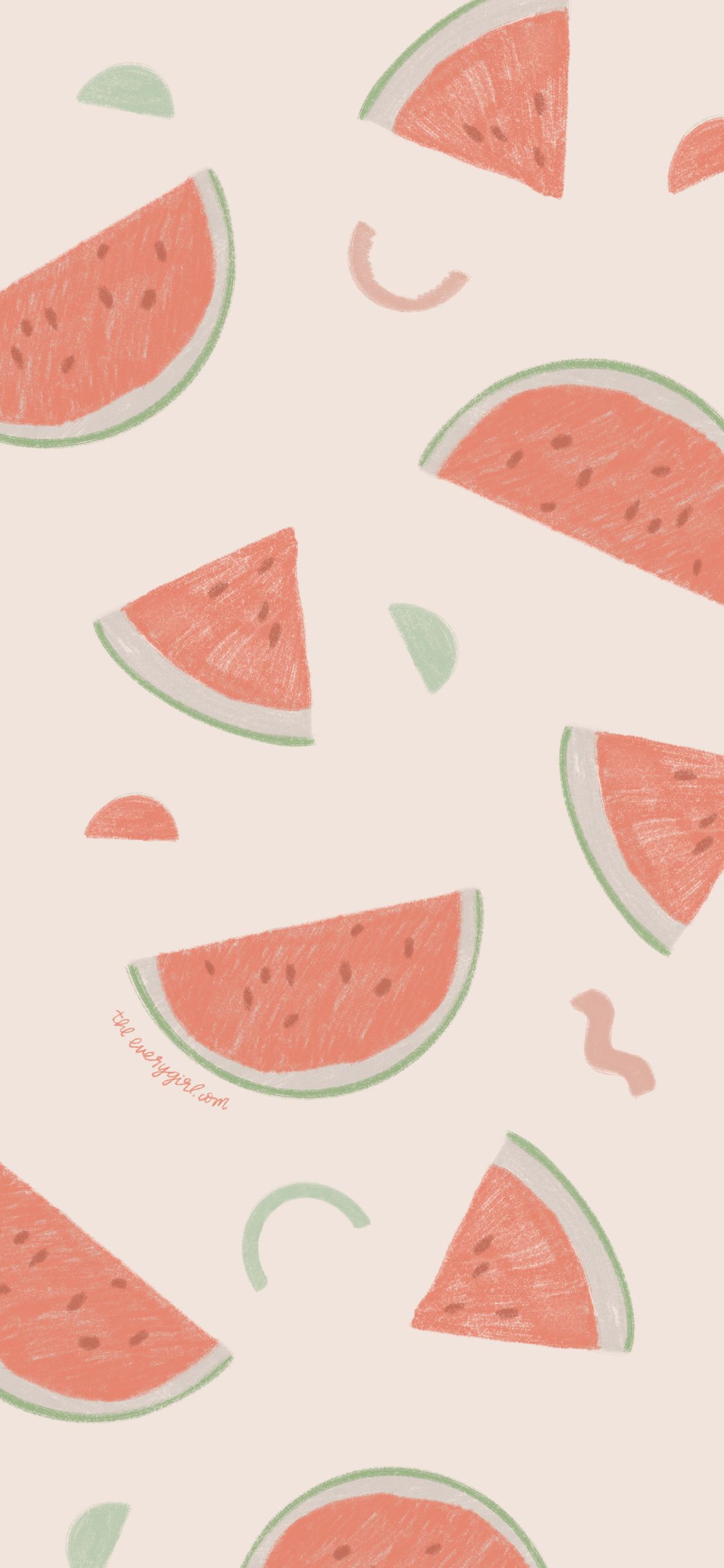 Aesthetic phone background of watermelon slices - Watermelon