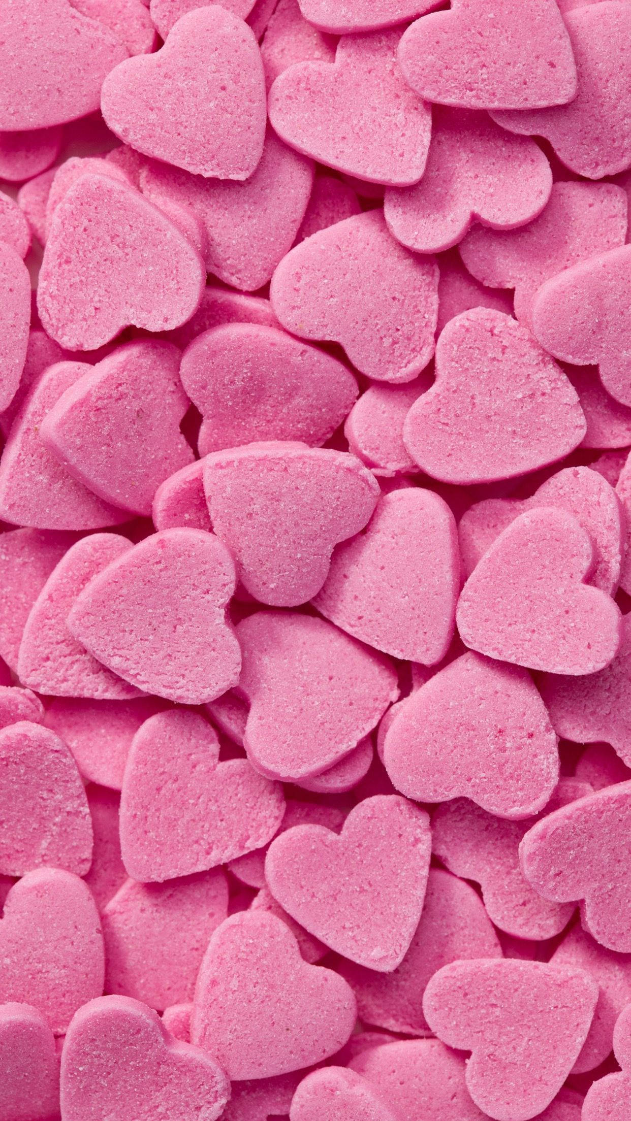 Pink candy hearts background for your iPhone. - Candy