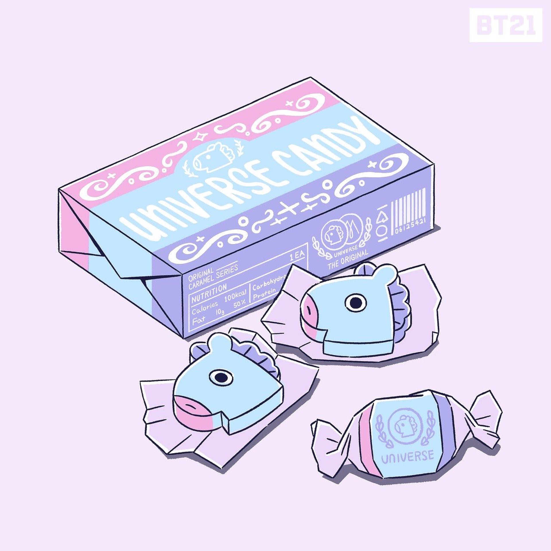 Download Mang Bt21 Universe Candy Wallpaper