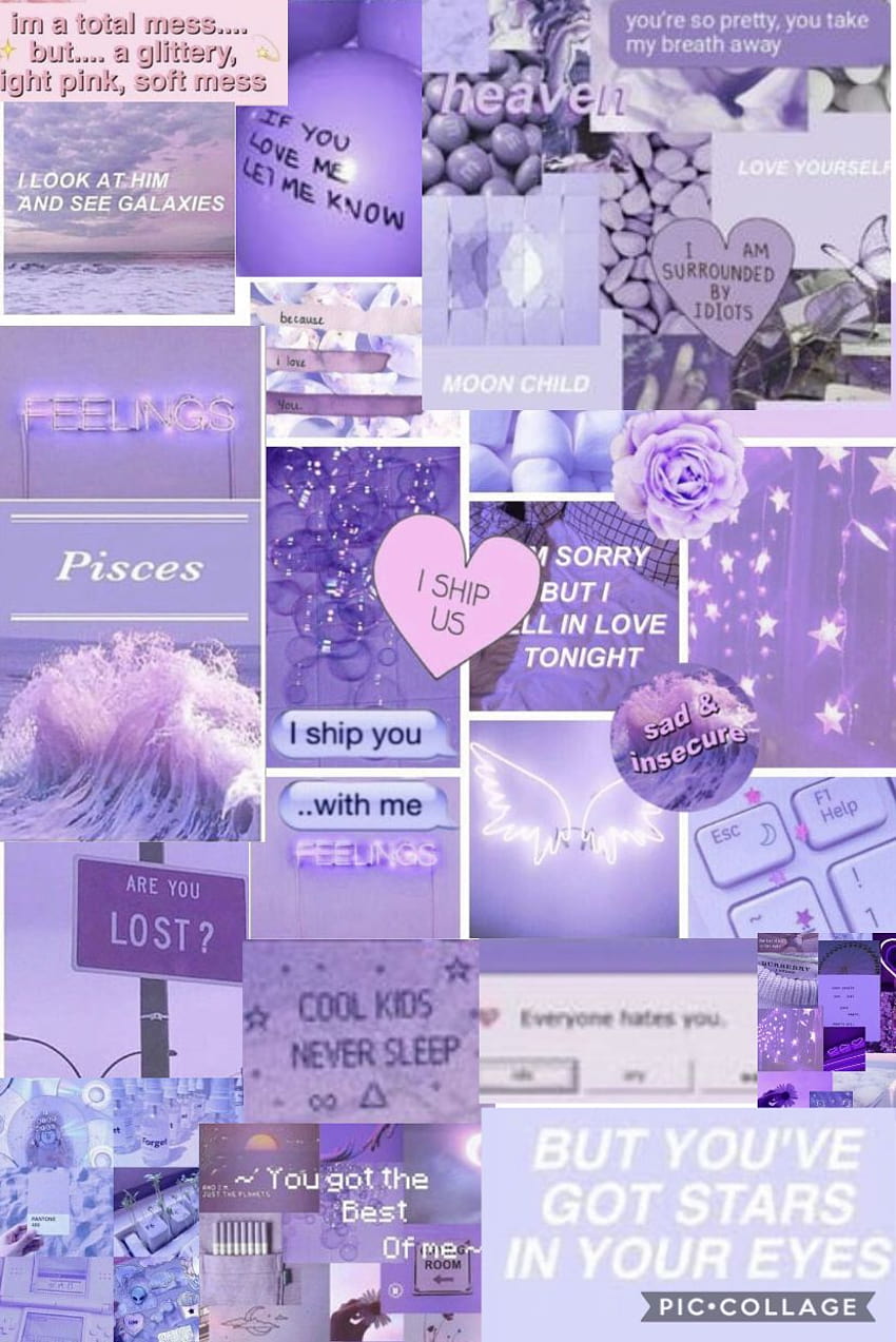 Purple Aesthetic Collage, light purple collage HD phone wallpaper