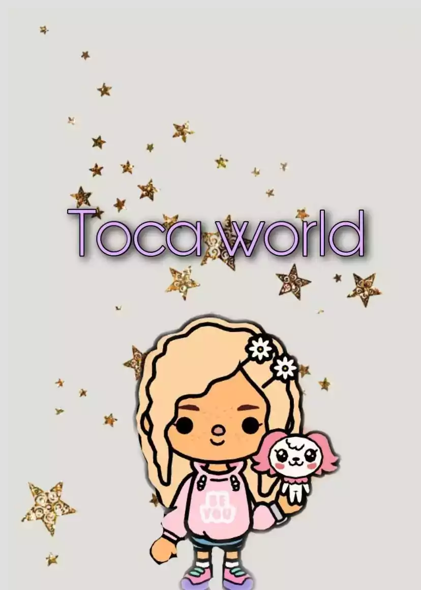 A girl with pink hair and stars in the background - Toca Boca