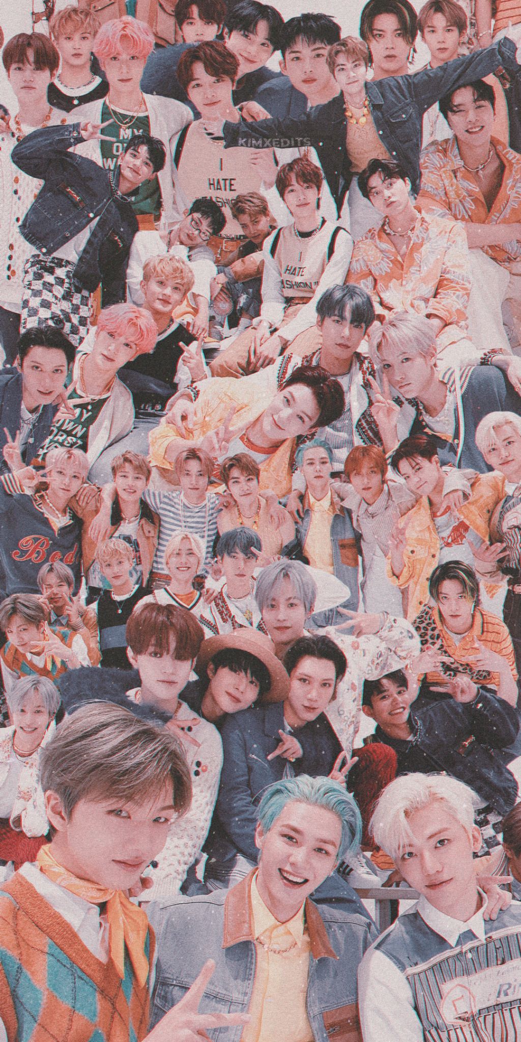 A collage of many people in different poses - NCT