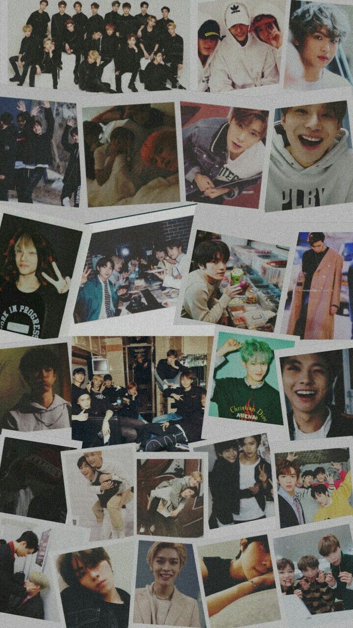 A collage of bts pictures - NCT