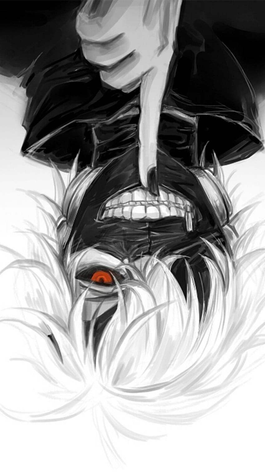 Anime character with red eyes and white hair - Tokyo Ghoul