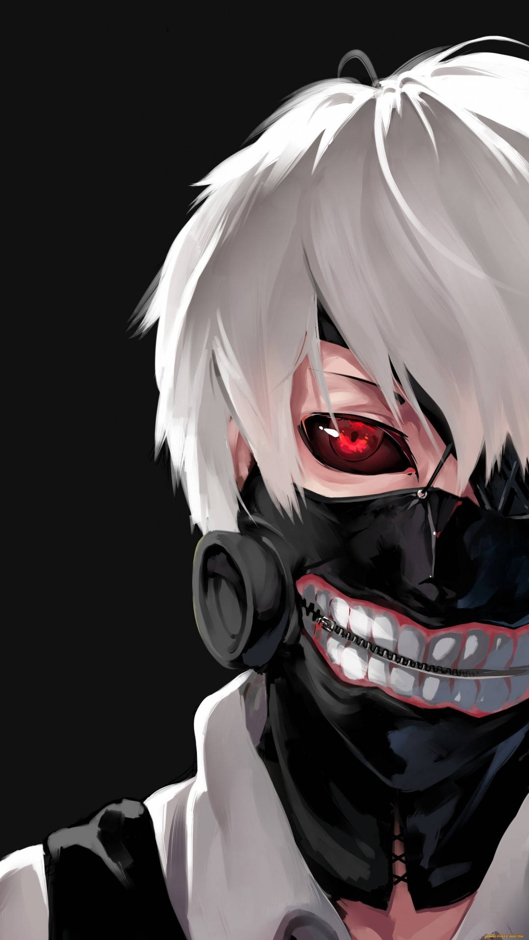 A person with white hair and red eyes - Tokyo Ghoul