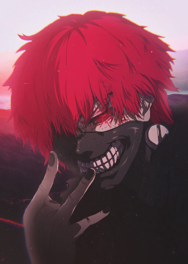 Kaneki Red, aesthetic, anime, manga, mountain, tokyo, tokyo ghoul, HD phone wallpaper