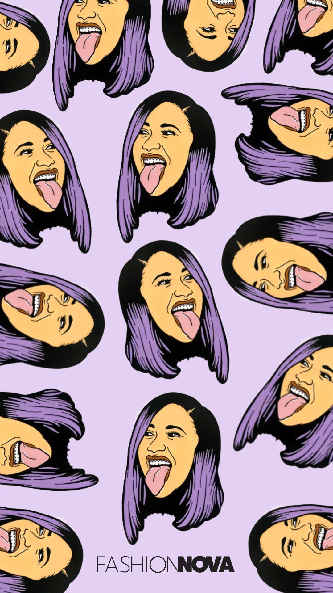 IPhone wallpaper of Cardi B sticking out her tongue - Cardi B