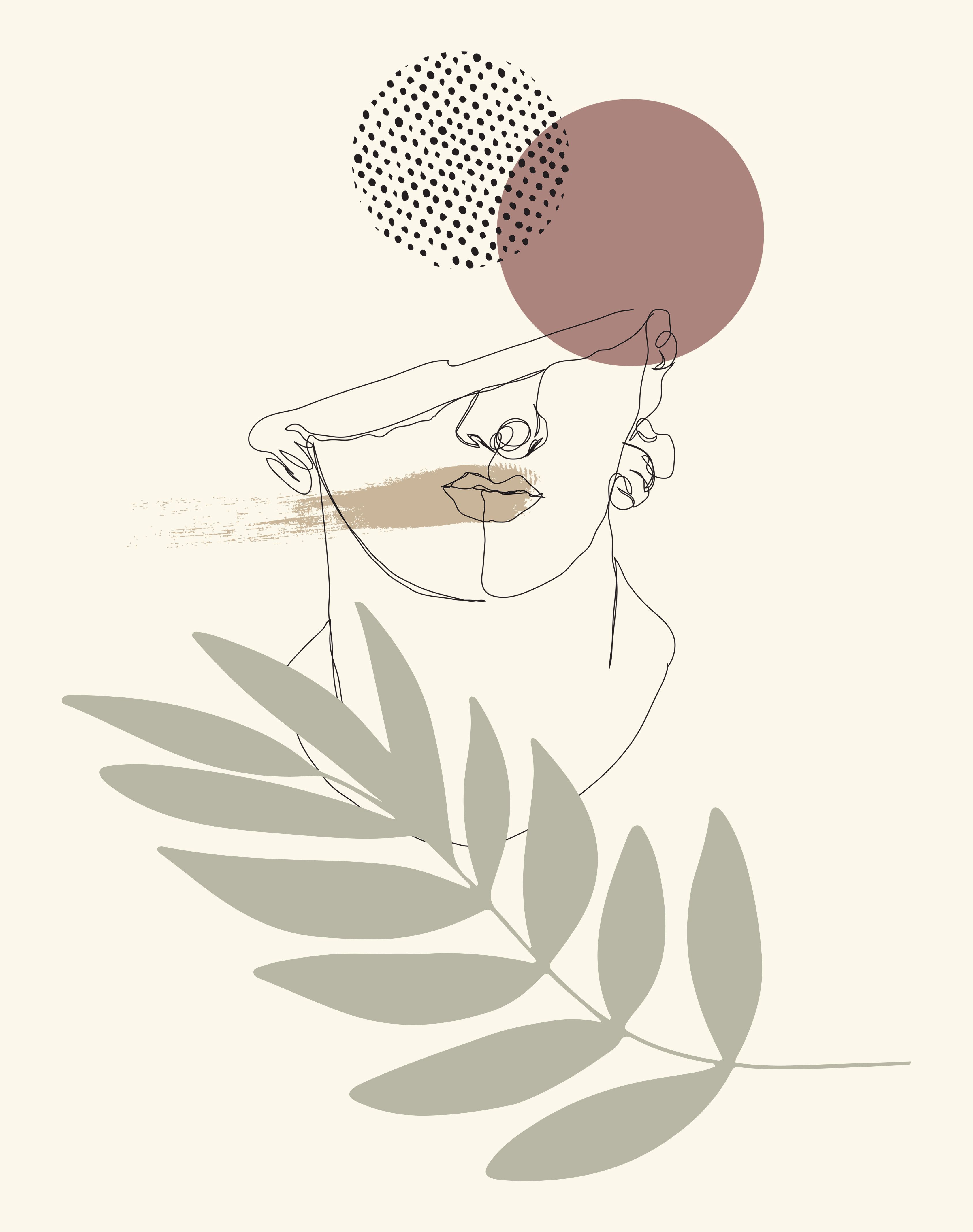 A drawing of the face with leaves - Greek mythology