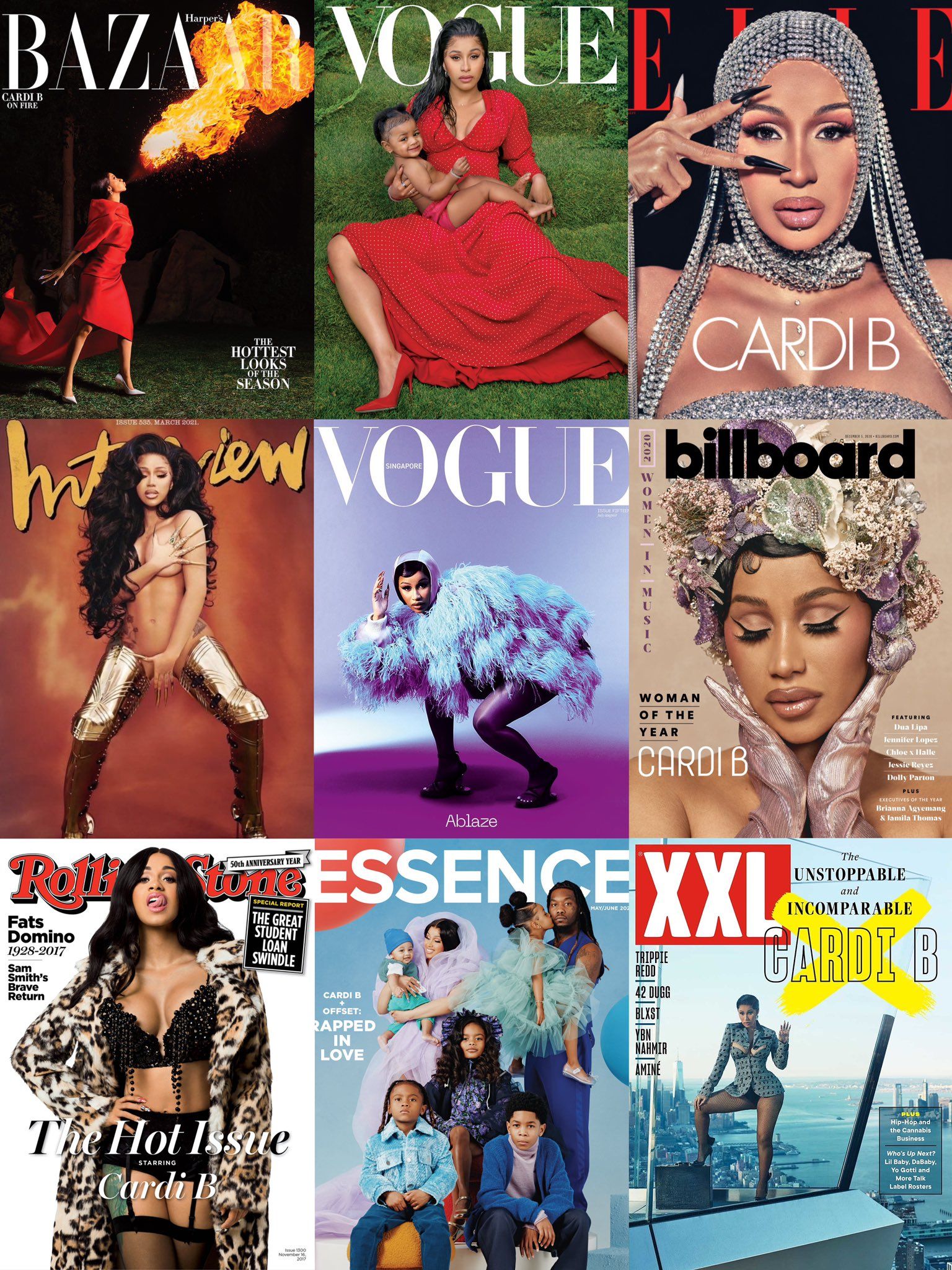 Cardi B Posting it comes to magazine covers, Cardi B understands the assignment