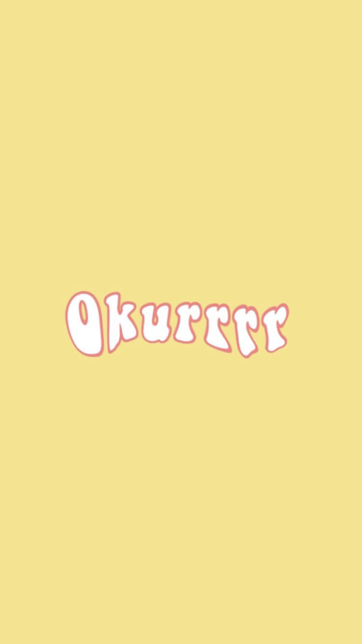 A yellow background with the word okukurer in pink - Cardi B