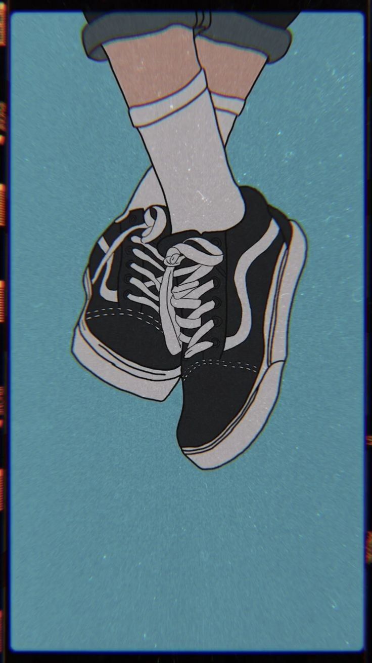 A pair of shoes with socks on them - Shoes, retro, Vans