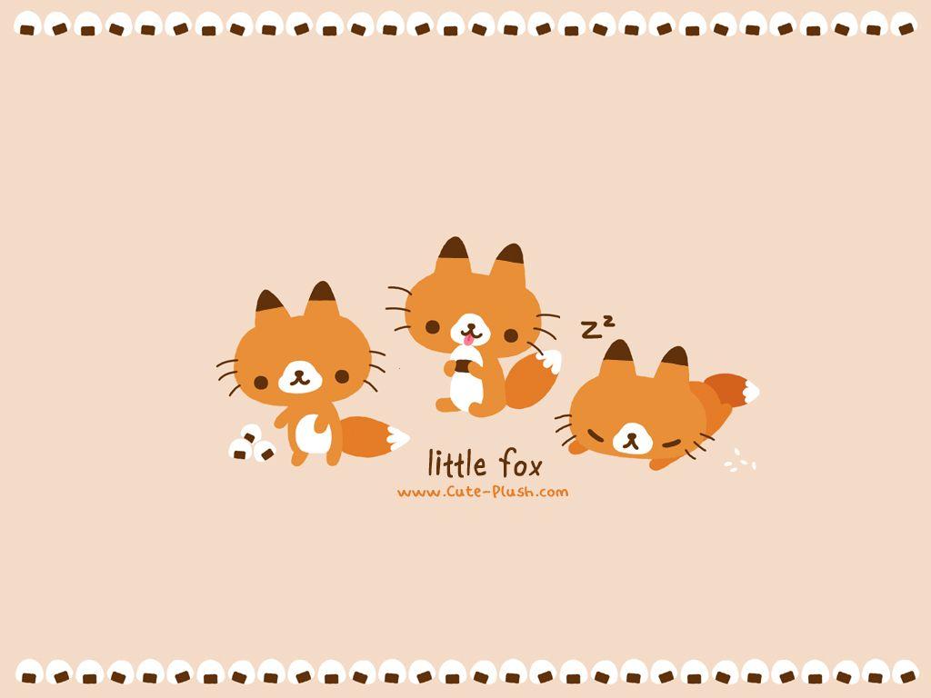 Three little foxes on a brown background - Fox