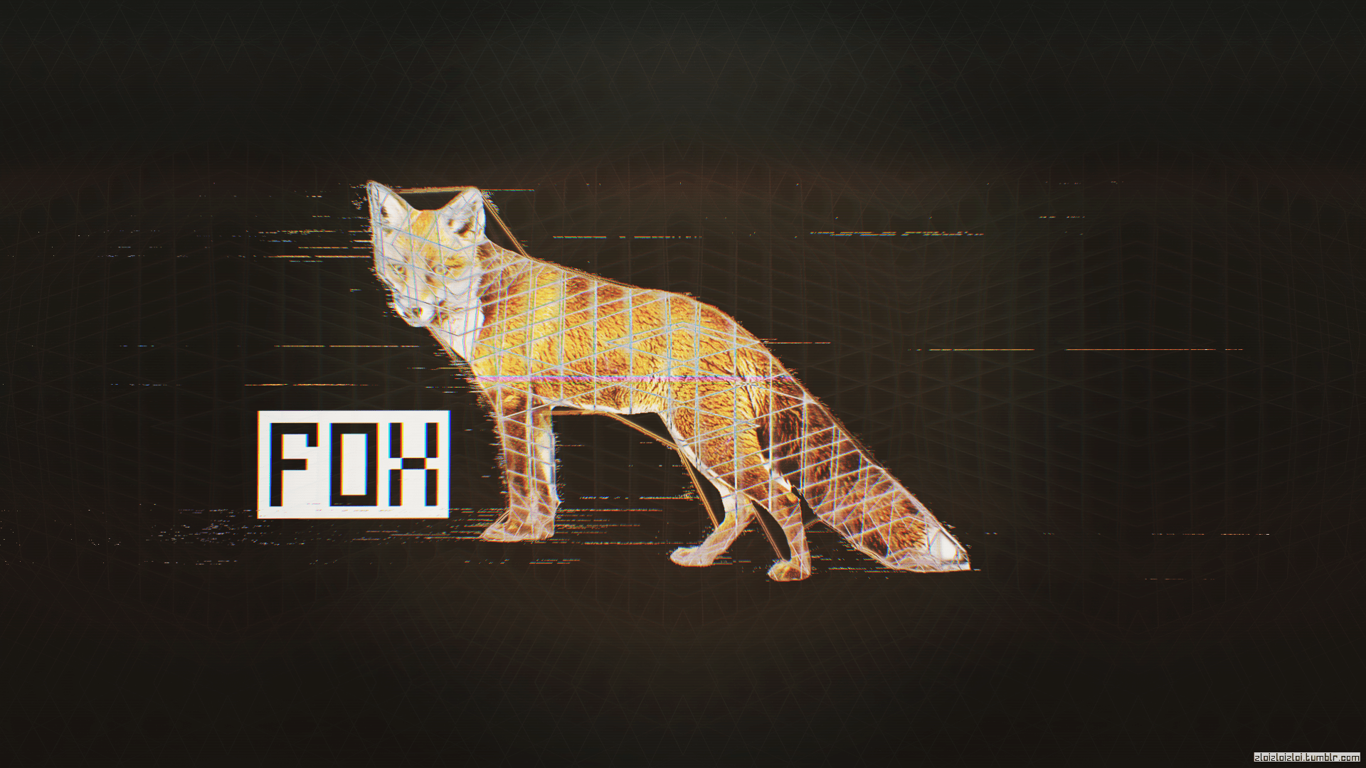 black, illustration, abstract, glitch art, fox, ART, computer Gallery HD Wallpaper