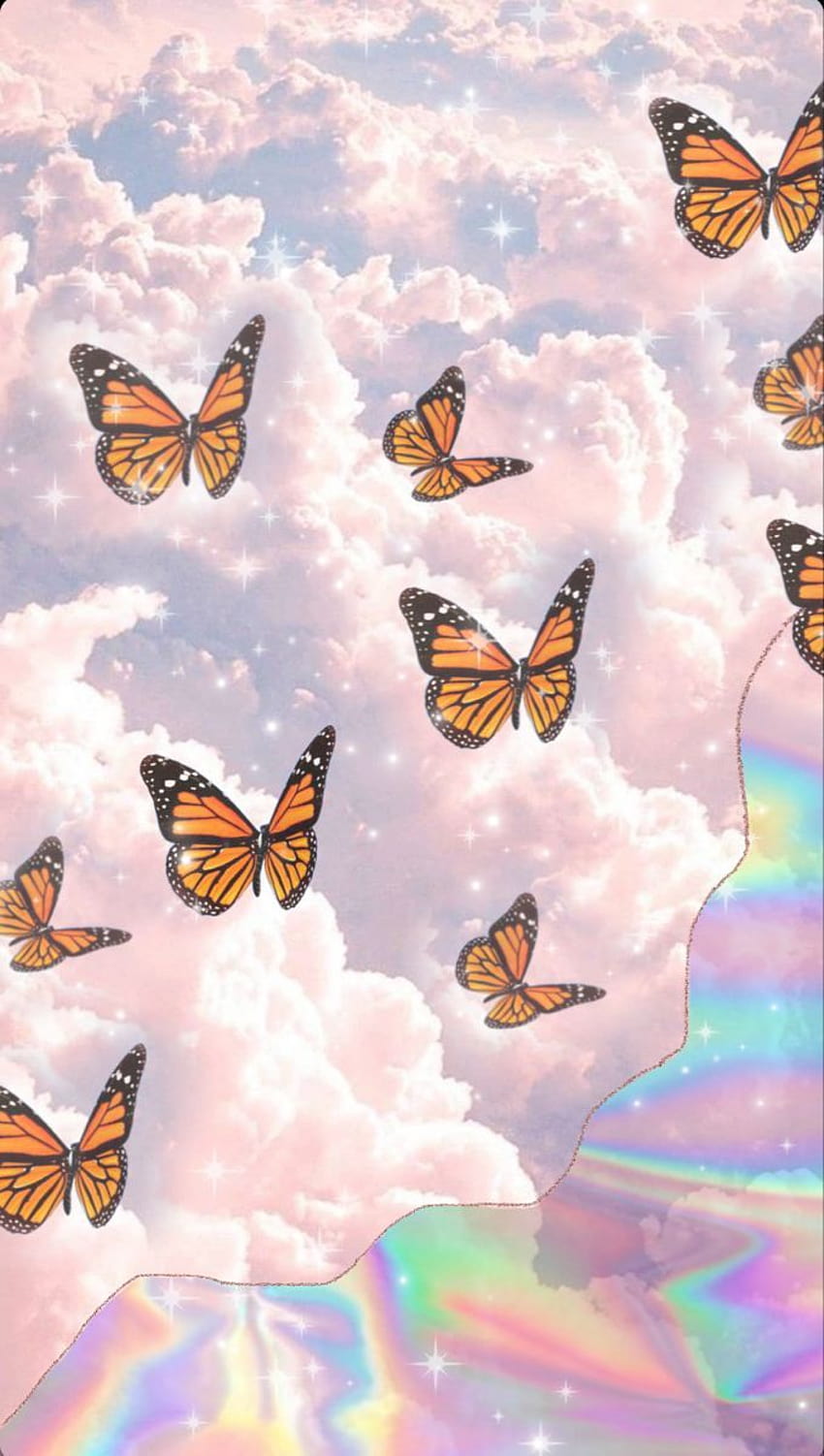 Butterfly glitter aesthetic HD wallpaper
