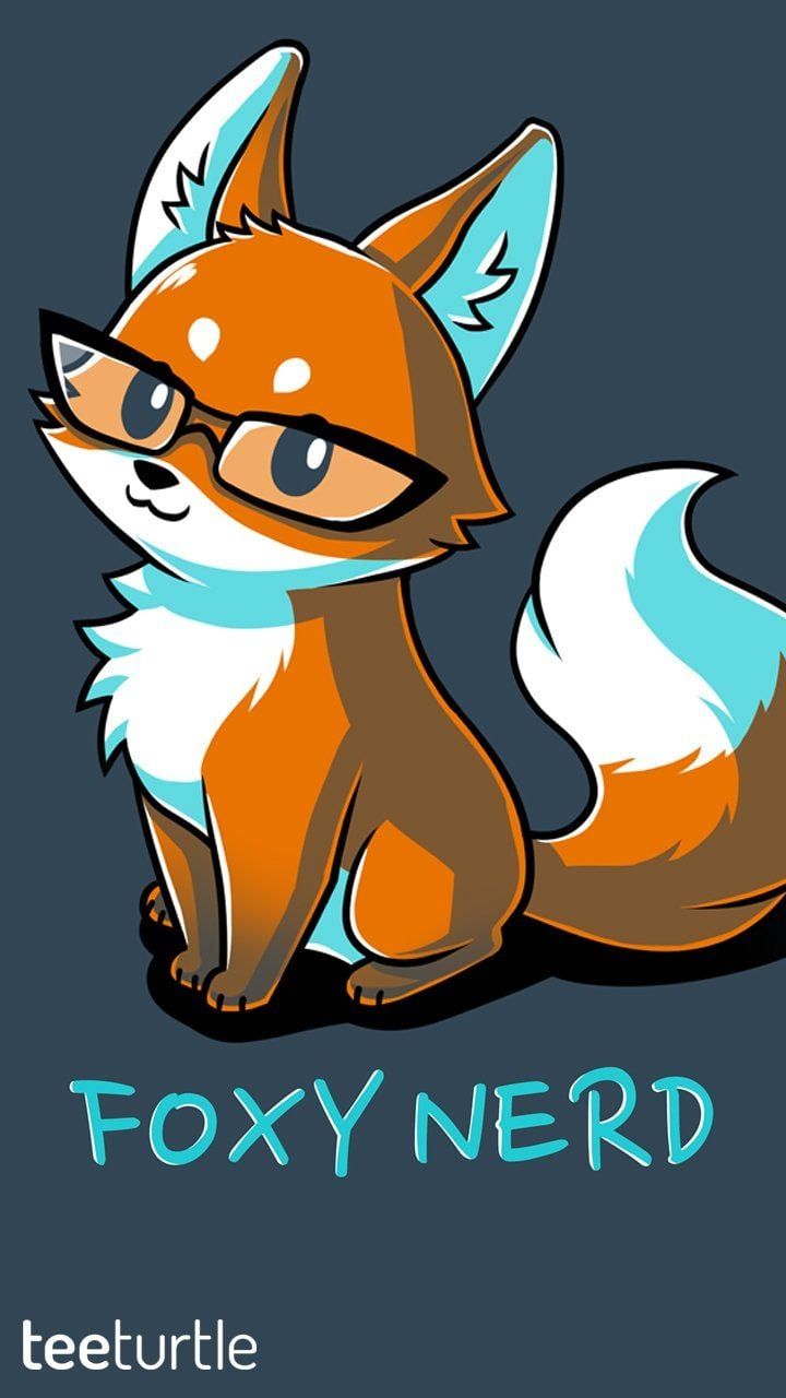 A cute foxy wearing glasses with the text 