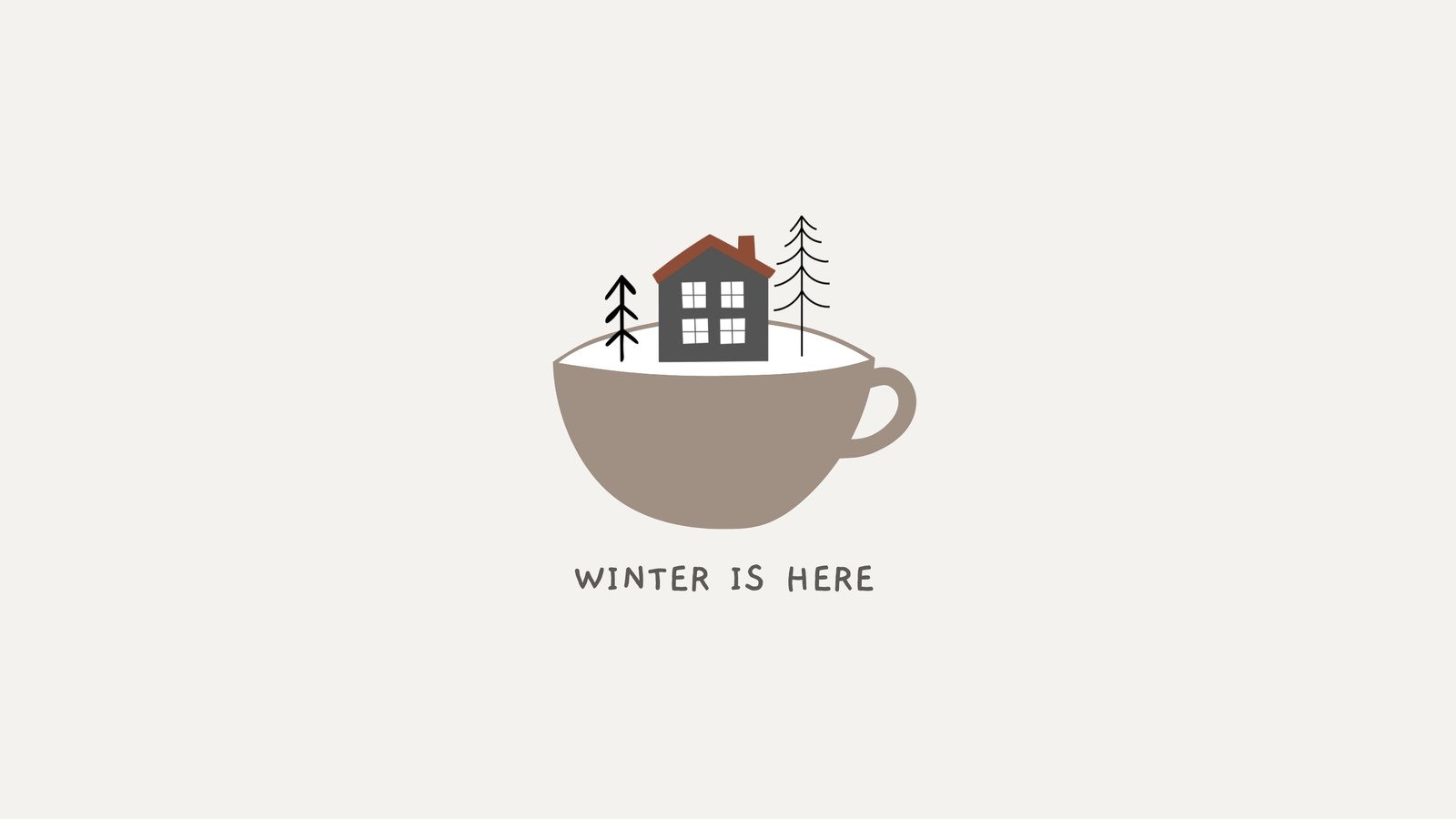 A winter scene in a coffee cup - Cozy
