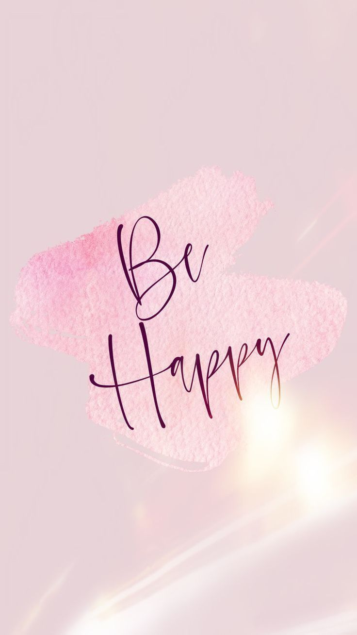 Be happy watercolor text - Happy