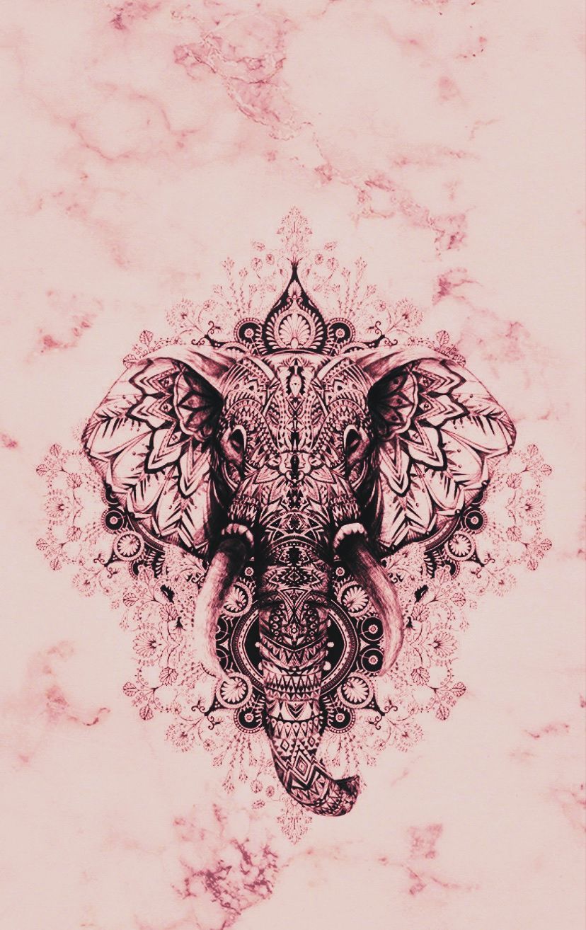 elephant #marble #pink #animal #geomatric #tattoo #inspiration #ideeën #dier #marmer #pink #w. Fondos de pantalla elefantes, Mandala wallpaper, Fondo de elefante