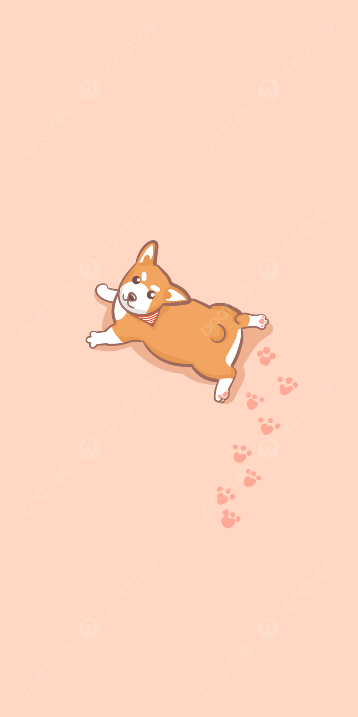 Cute Corgi Mobile Cartoon Wallpaper Background, Lovely, Dog, Corgi Background Image for Free Download