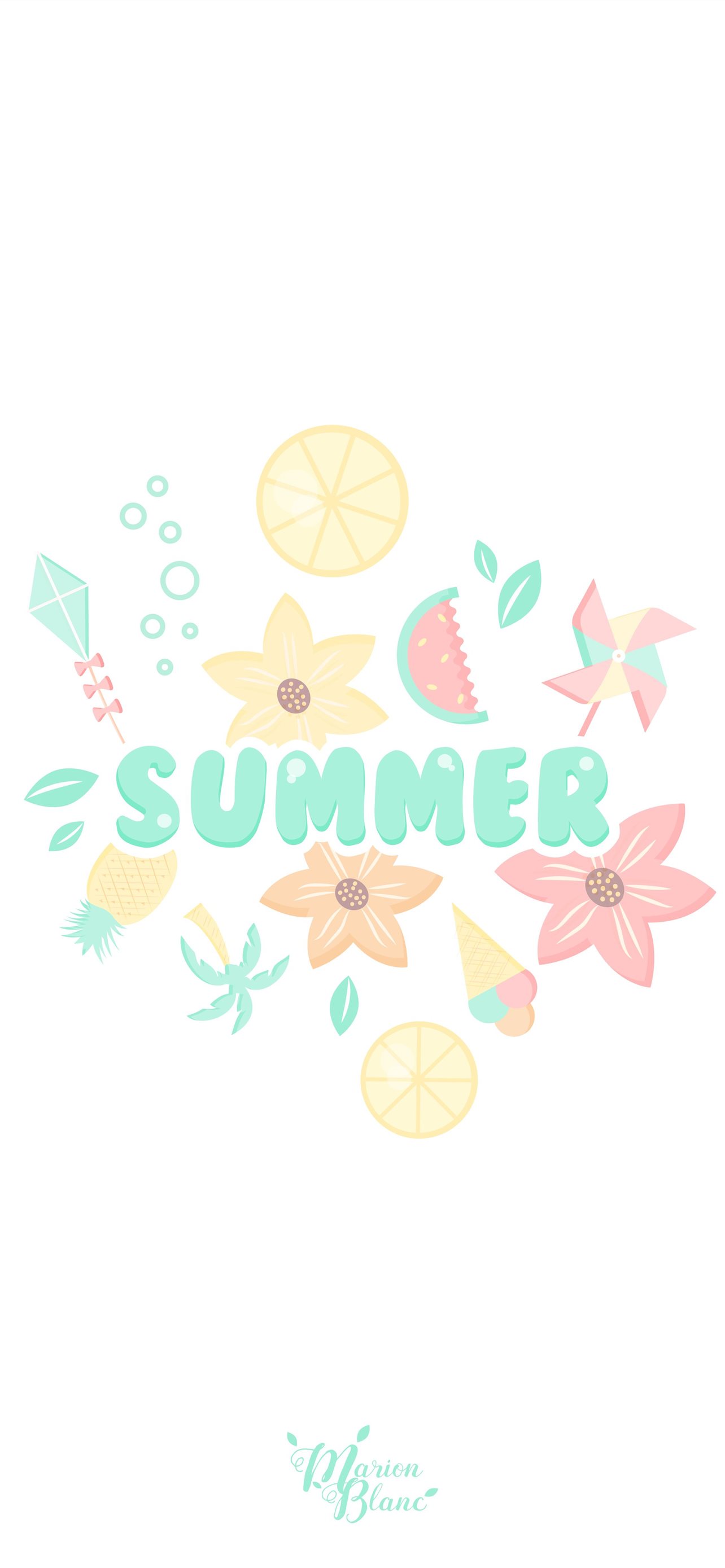 A poster that says summer on it - Pastel