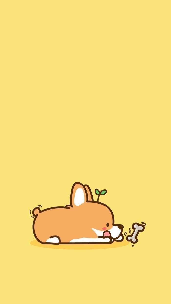 Download Corgi Cartoon Phone Wallpaper