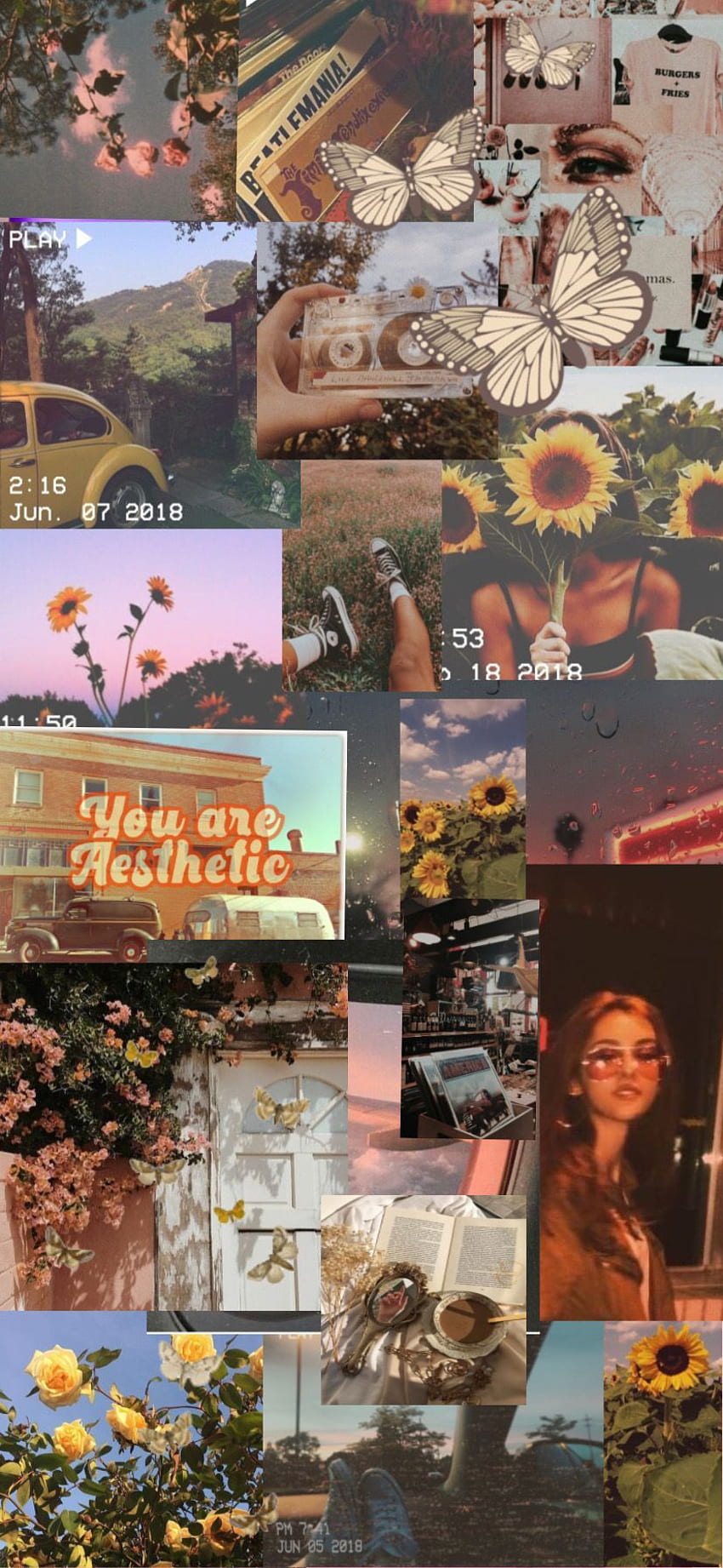 A collage of aesthetic pictures - Vintage, collage, phone, vintage fall, retro