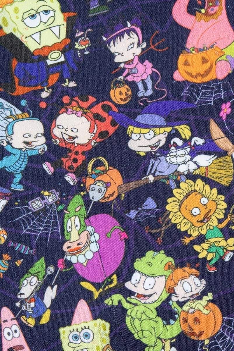 A group of cartoon characters on a purple background. - Rugrats