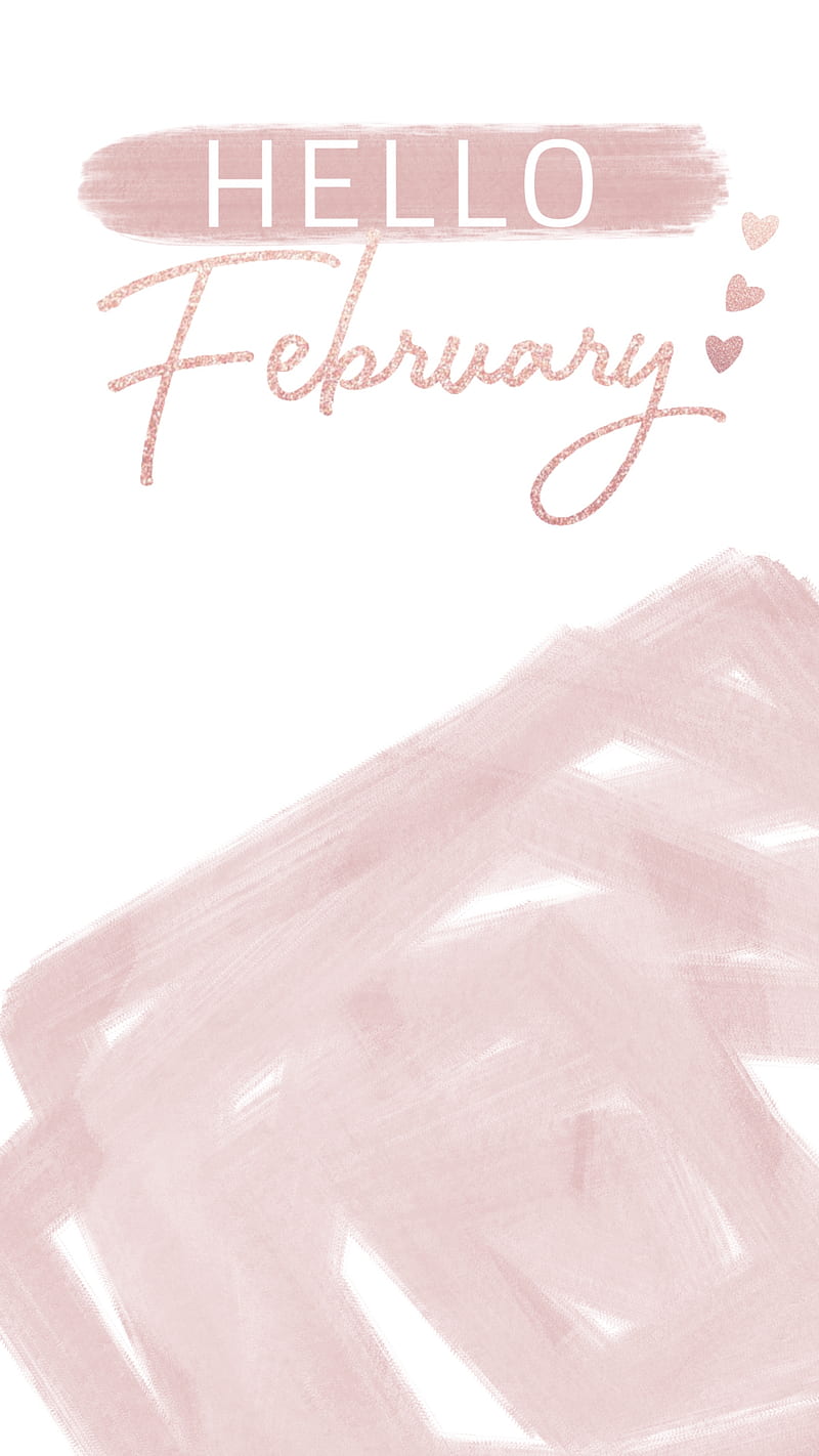 HelloFebruarySimple, cute, february, february simple, corazones, hello february, HD phone wallpaper