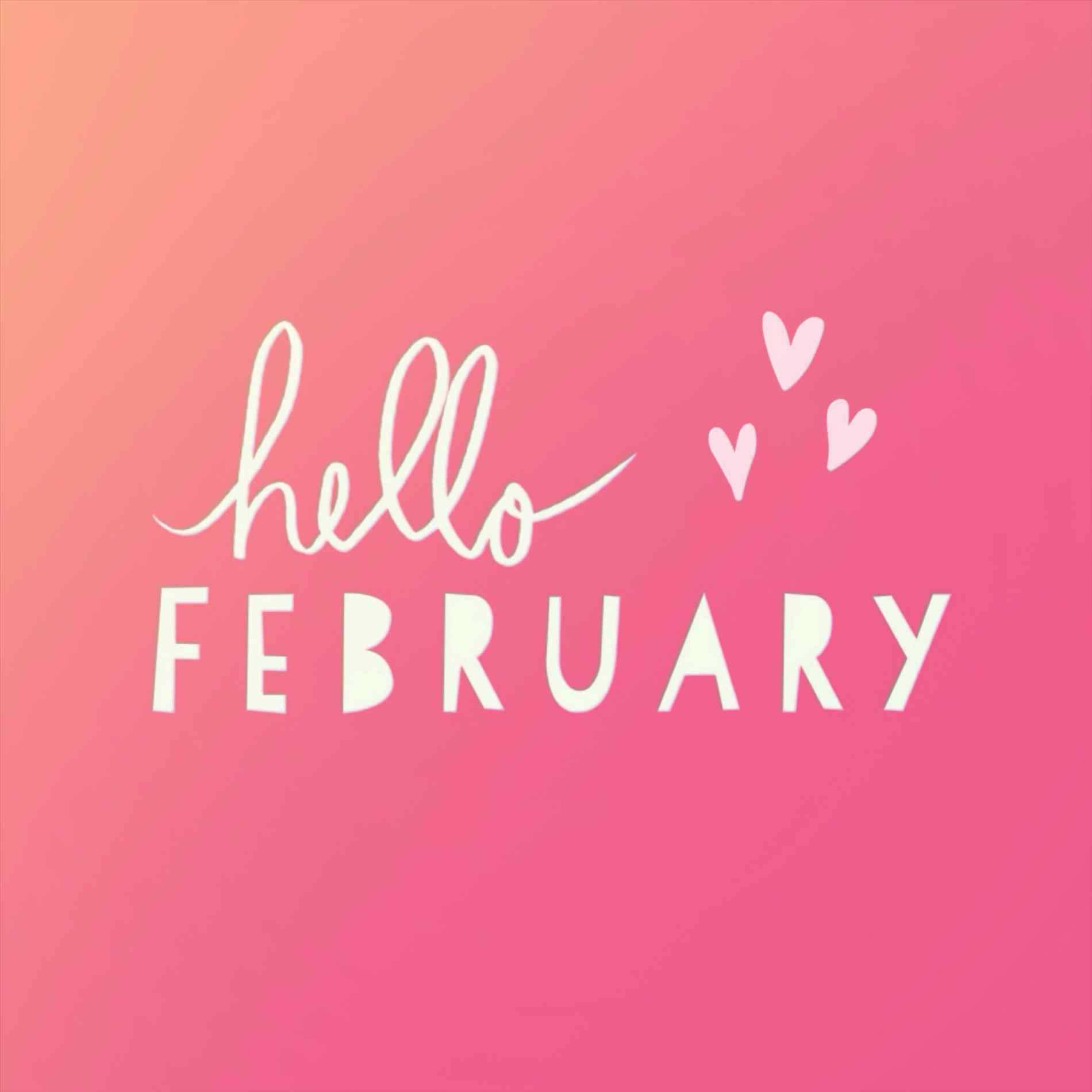 A hello february greeting card - February