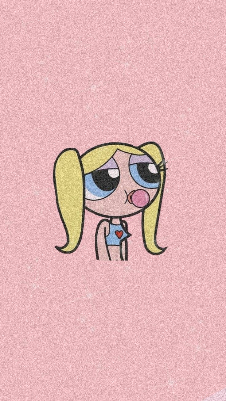 Wallpaper for phone cute, girl with blonde hair, pink background, the powerpuff girls - The Powerpuff Girls