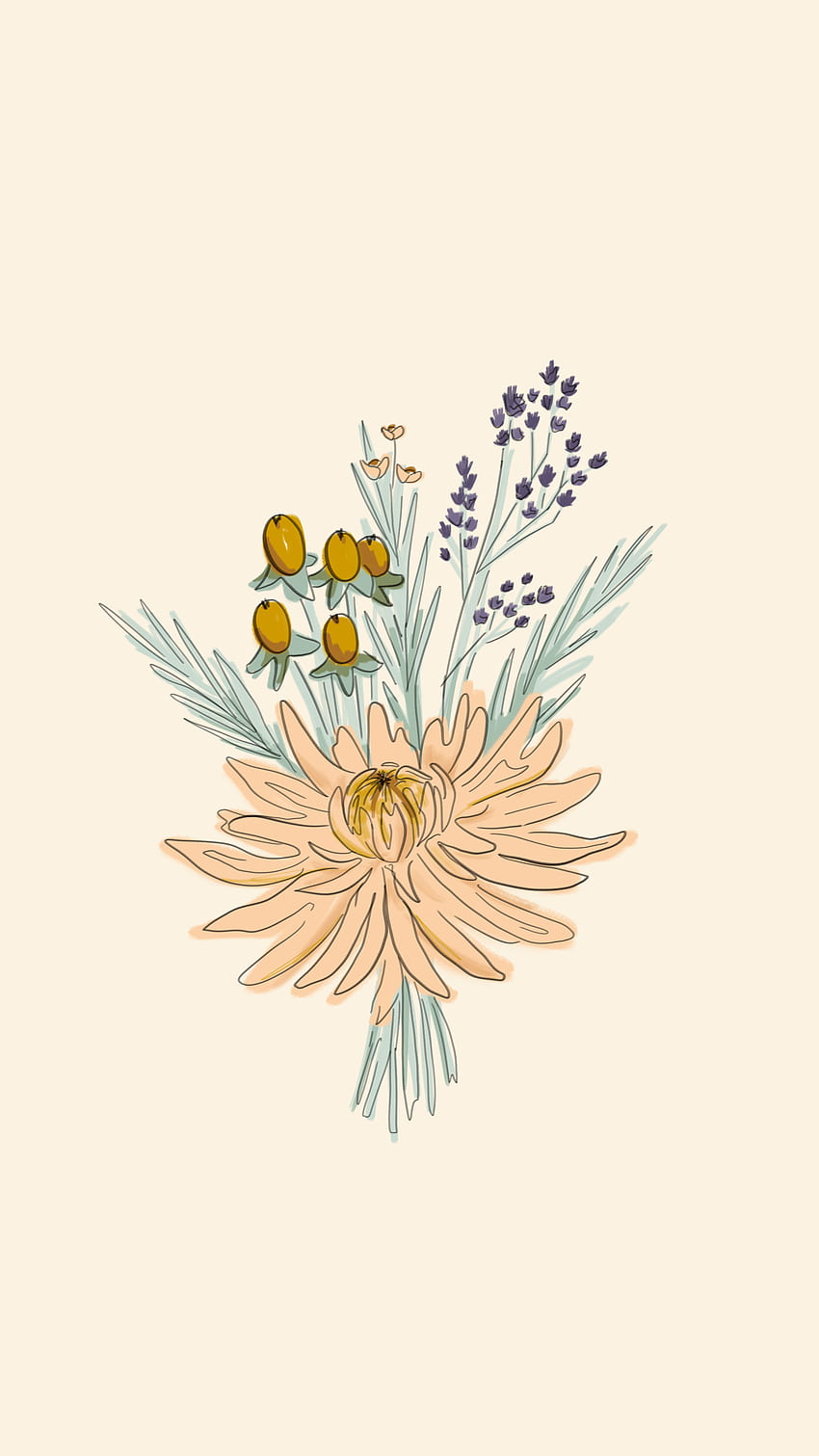 A drawing of a bouquet of flowers - May