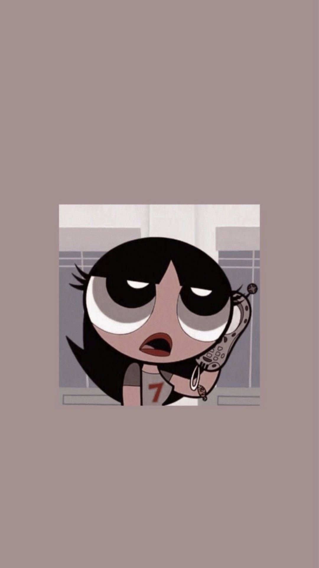 Download White And Black Powerpuff Girl Buttercup Wallpaper