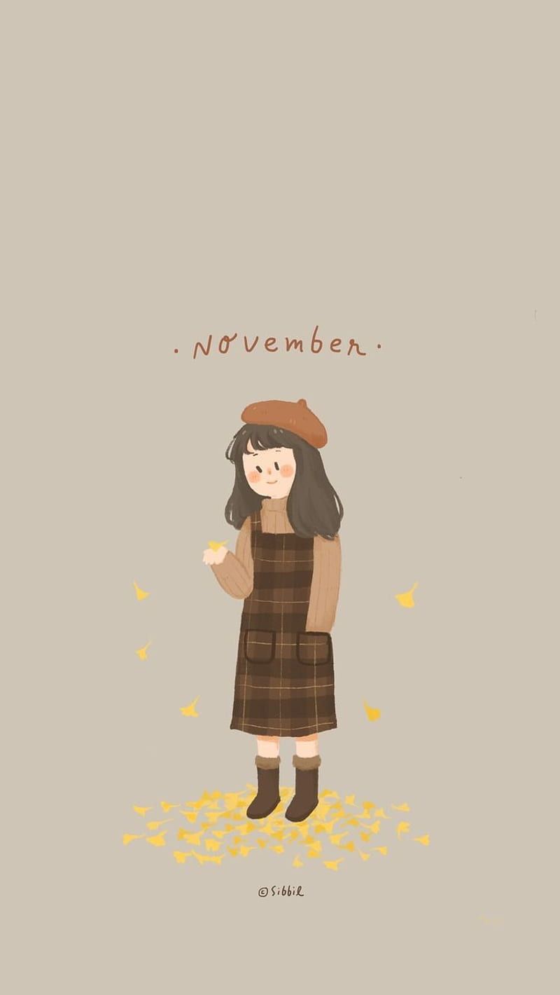 November, cute, halloween, HD phone wallpaper