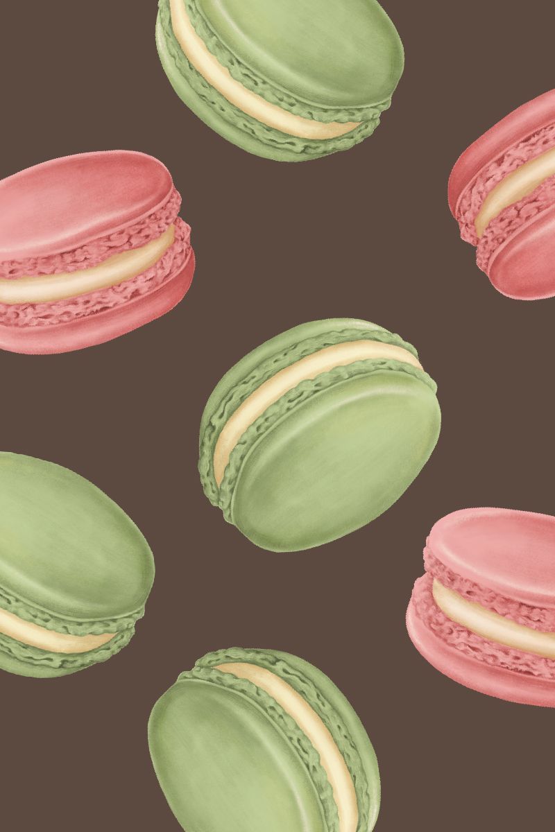 A pattern of macarons in different colors - Bakery