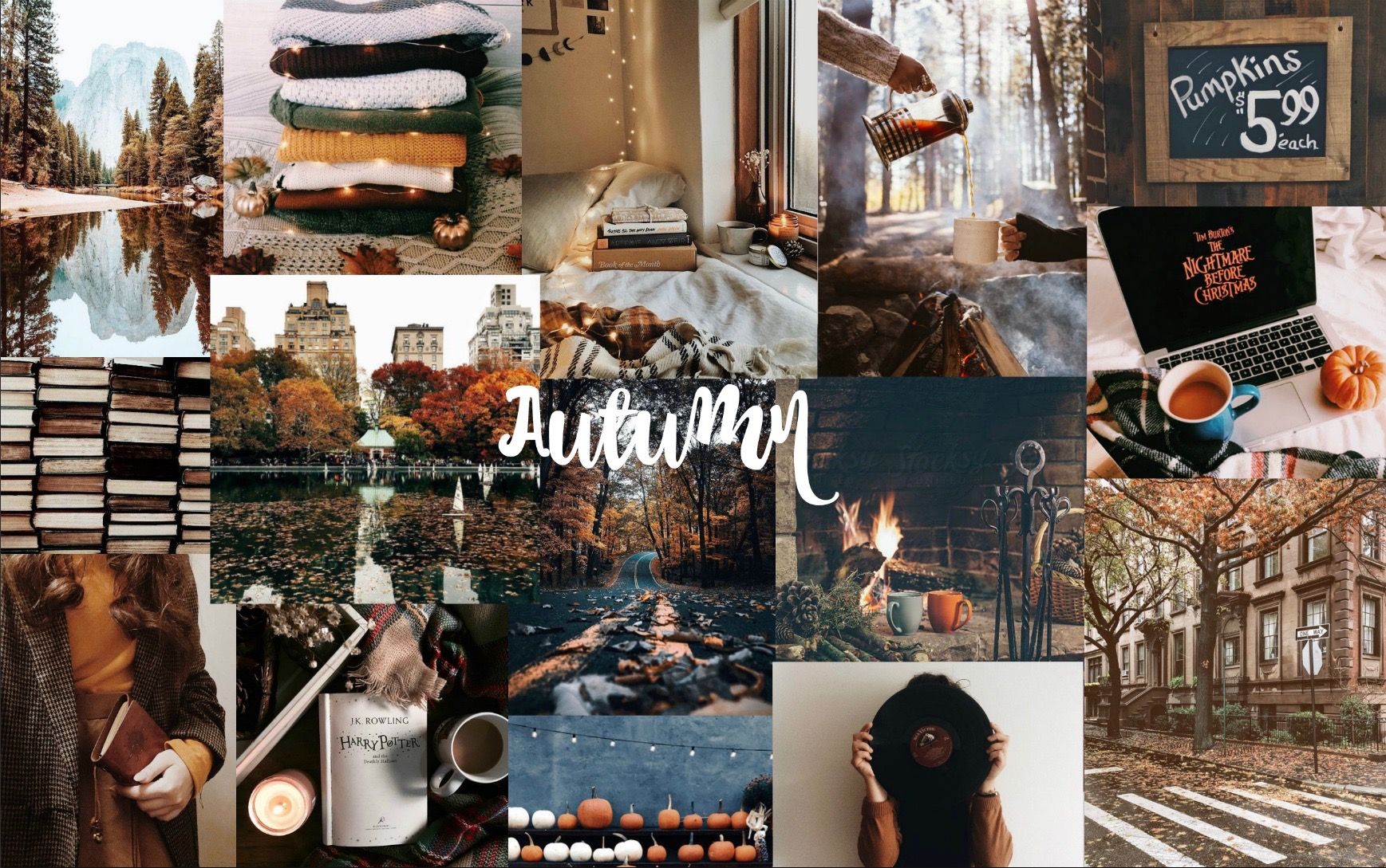 Autumn Mood Board Desktop Wallpaper