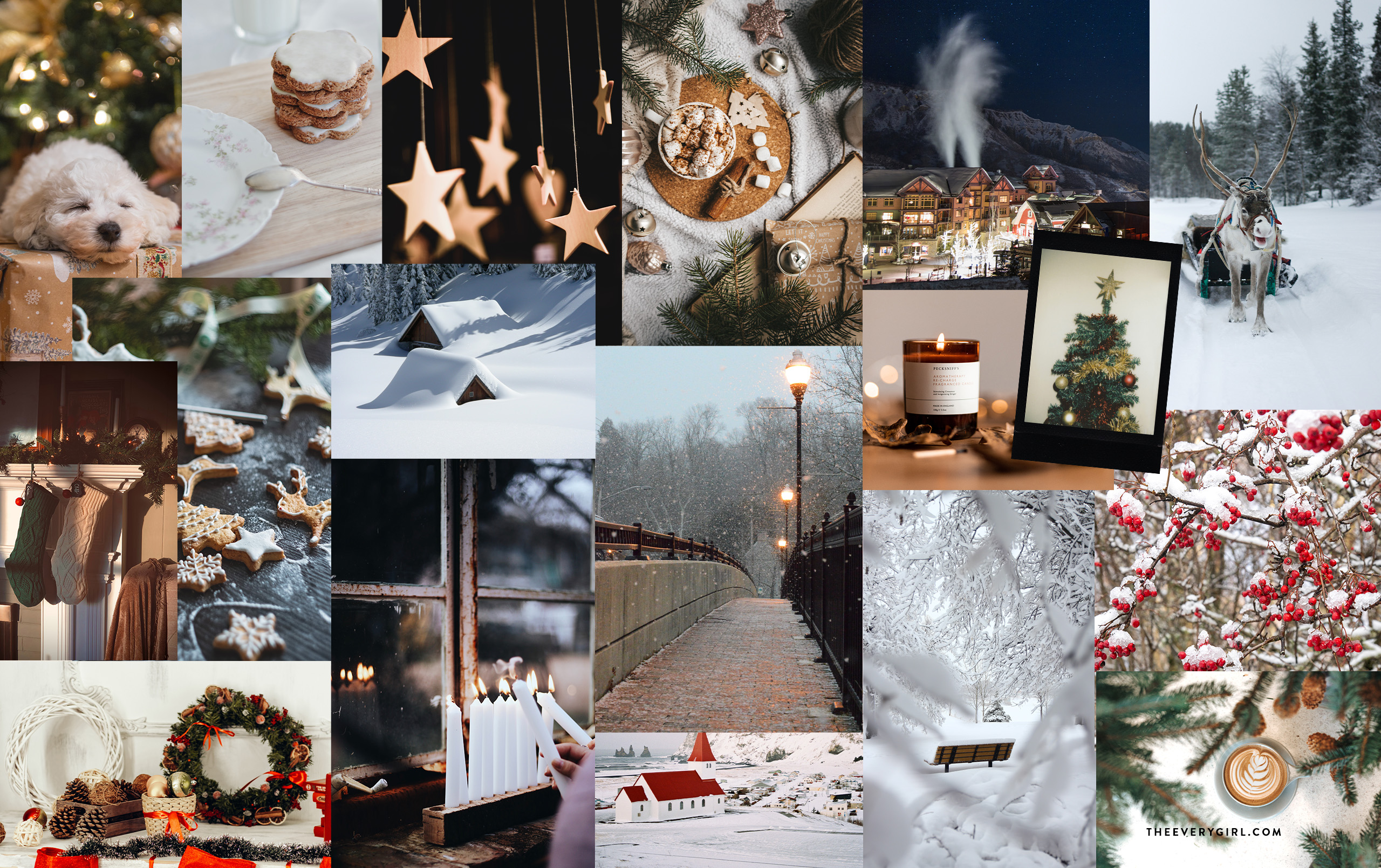 A collage of pictures with christmas decorations - December