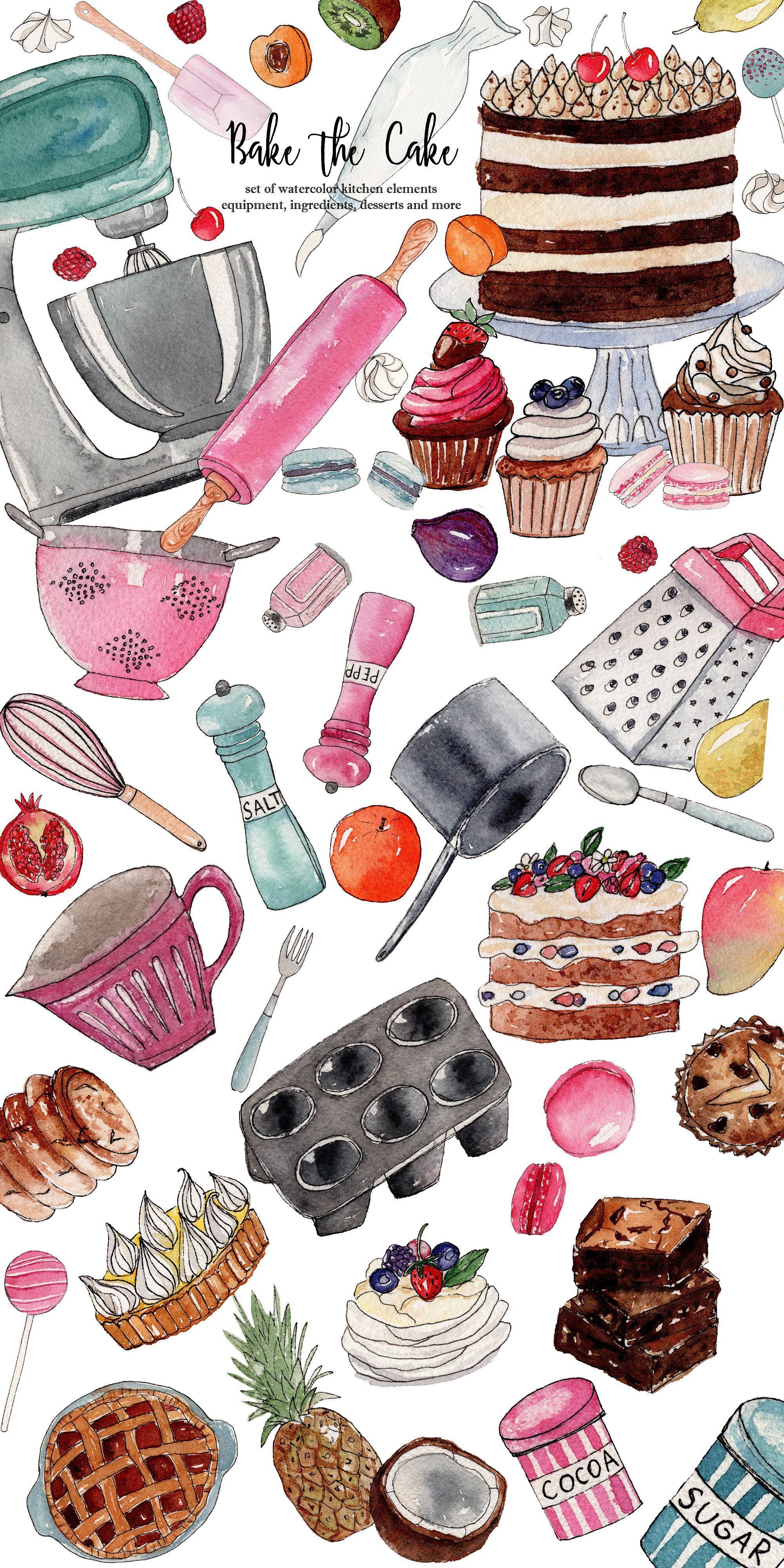 A picture of various baked goods and kitchen items - Bakery
