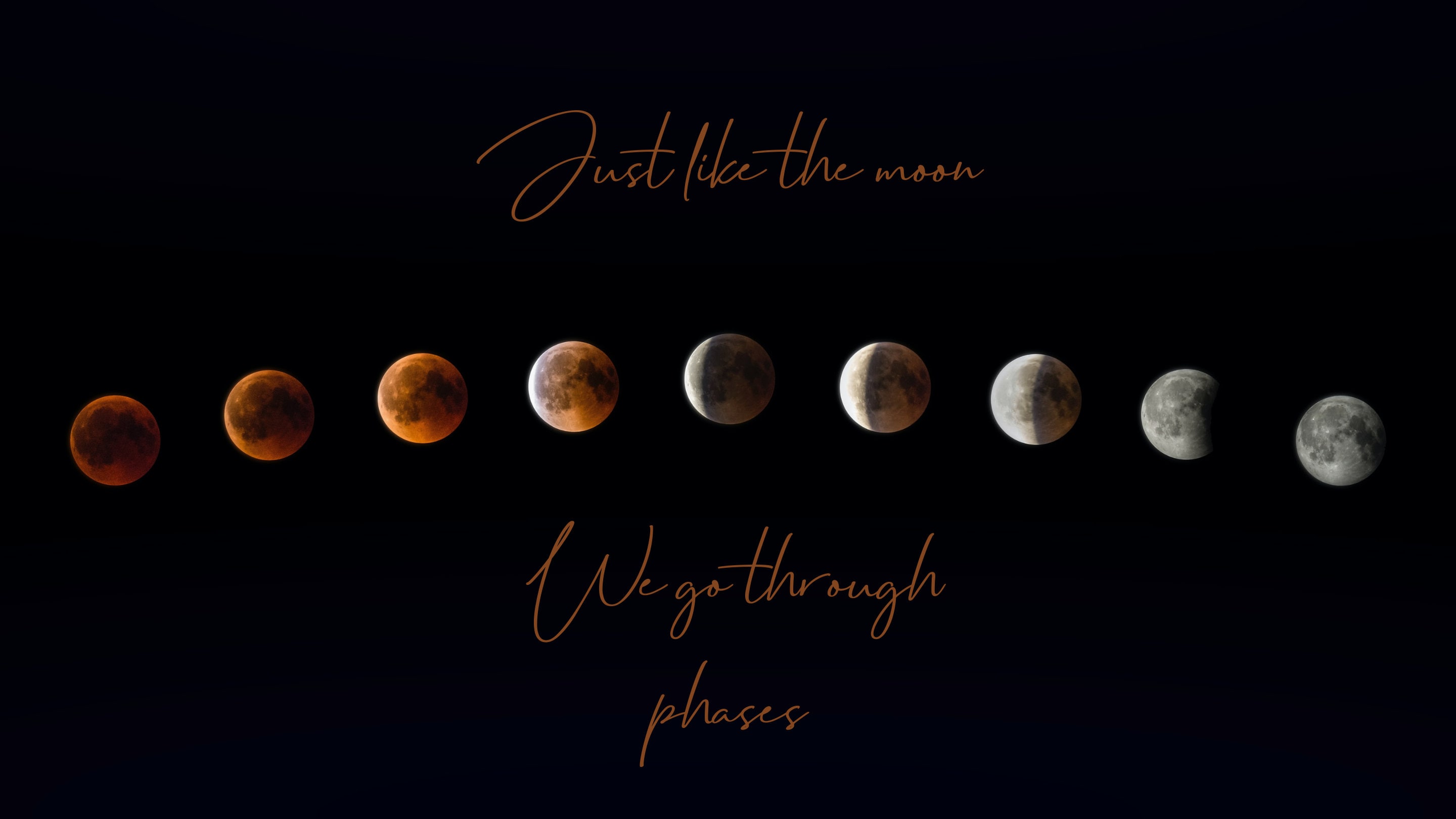 Just Like the Moon We Go Through Phases Spiritual Wallpaper