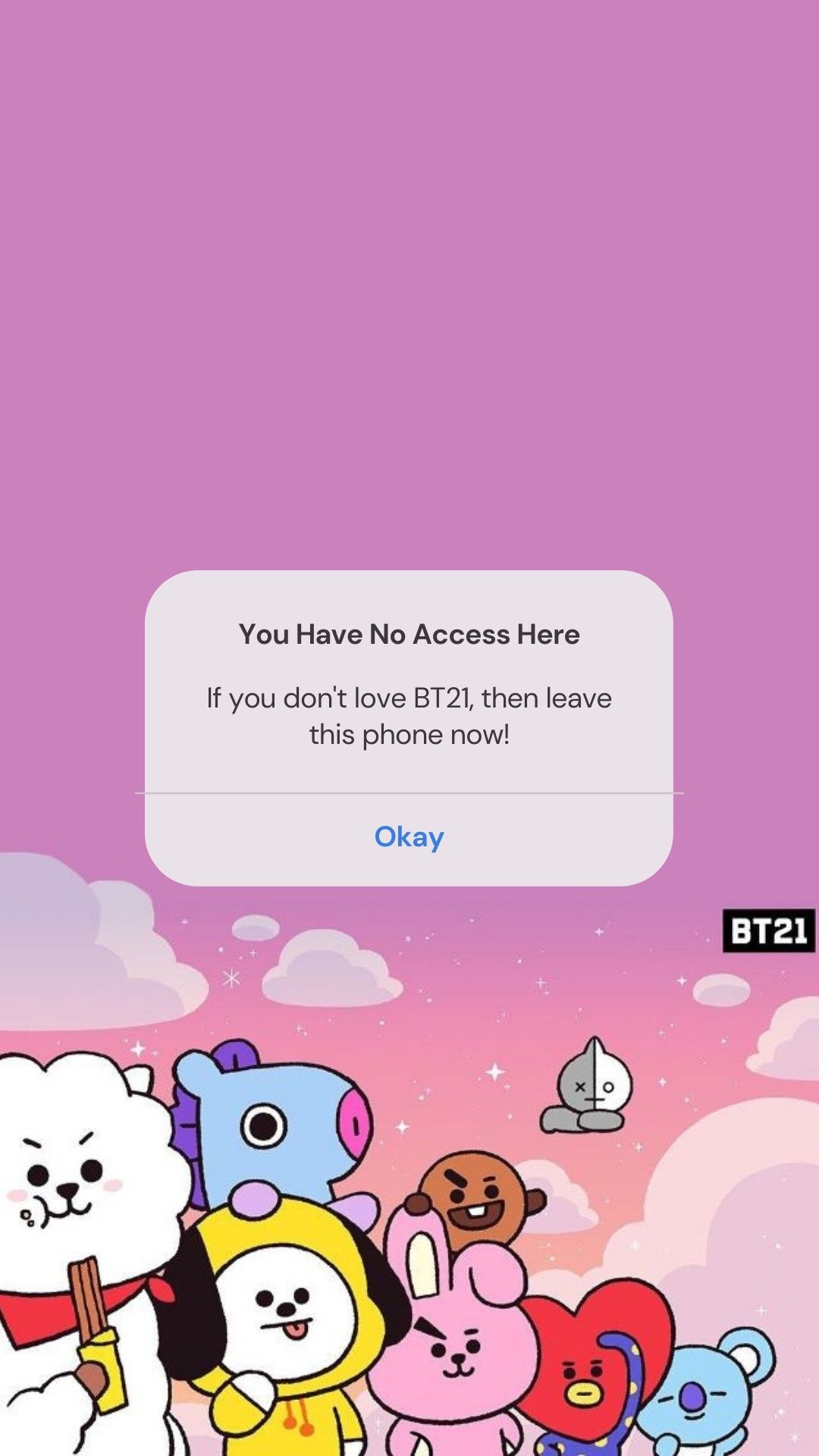 A screenshot of the bts app - BT21