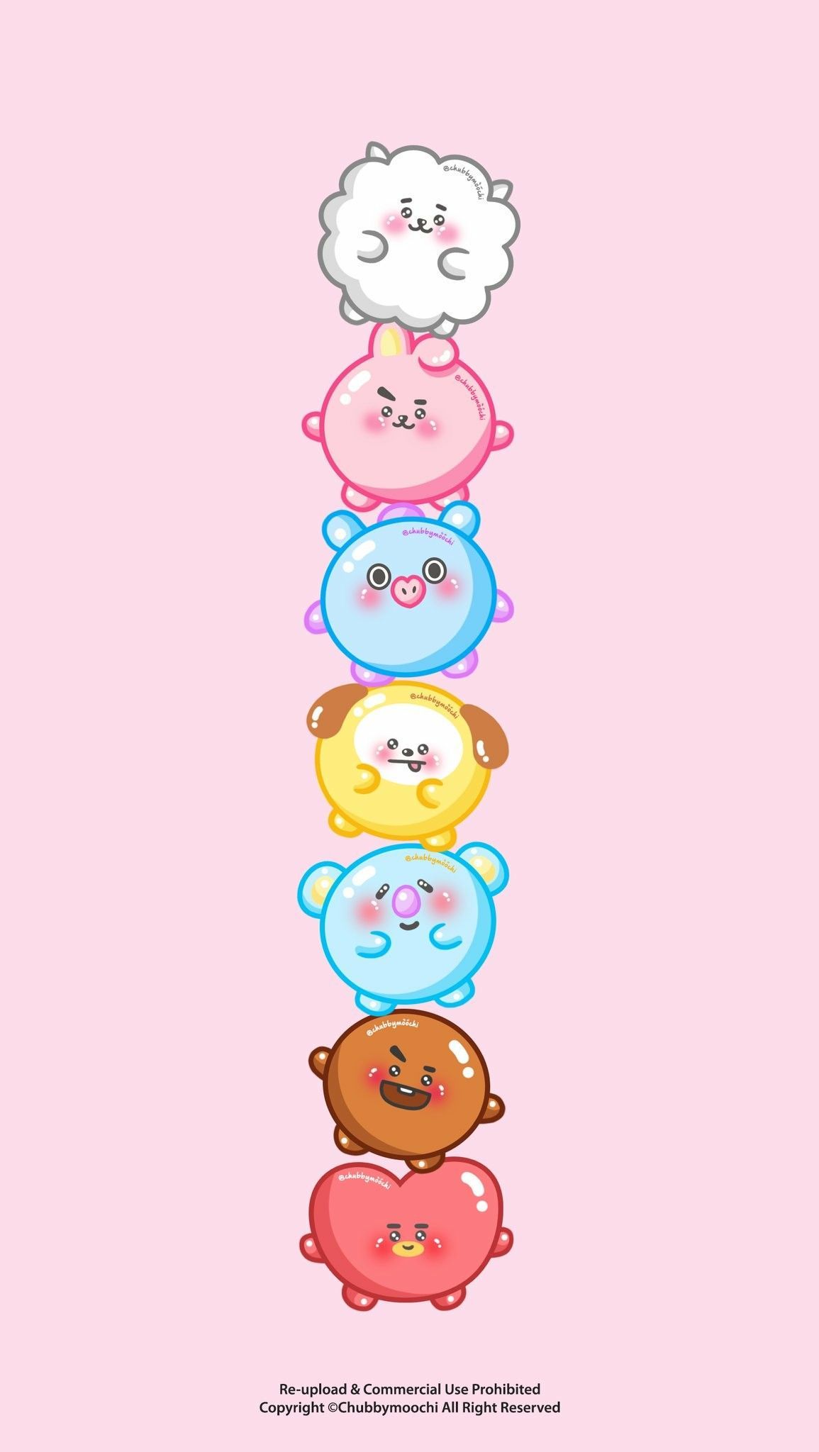 A wallpaper of the korean pop group, bts - BT21