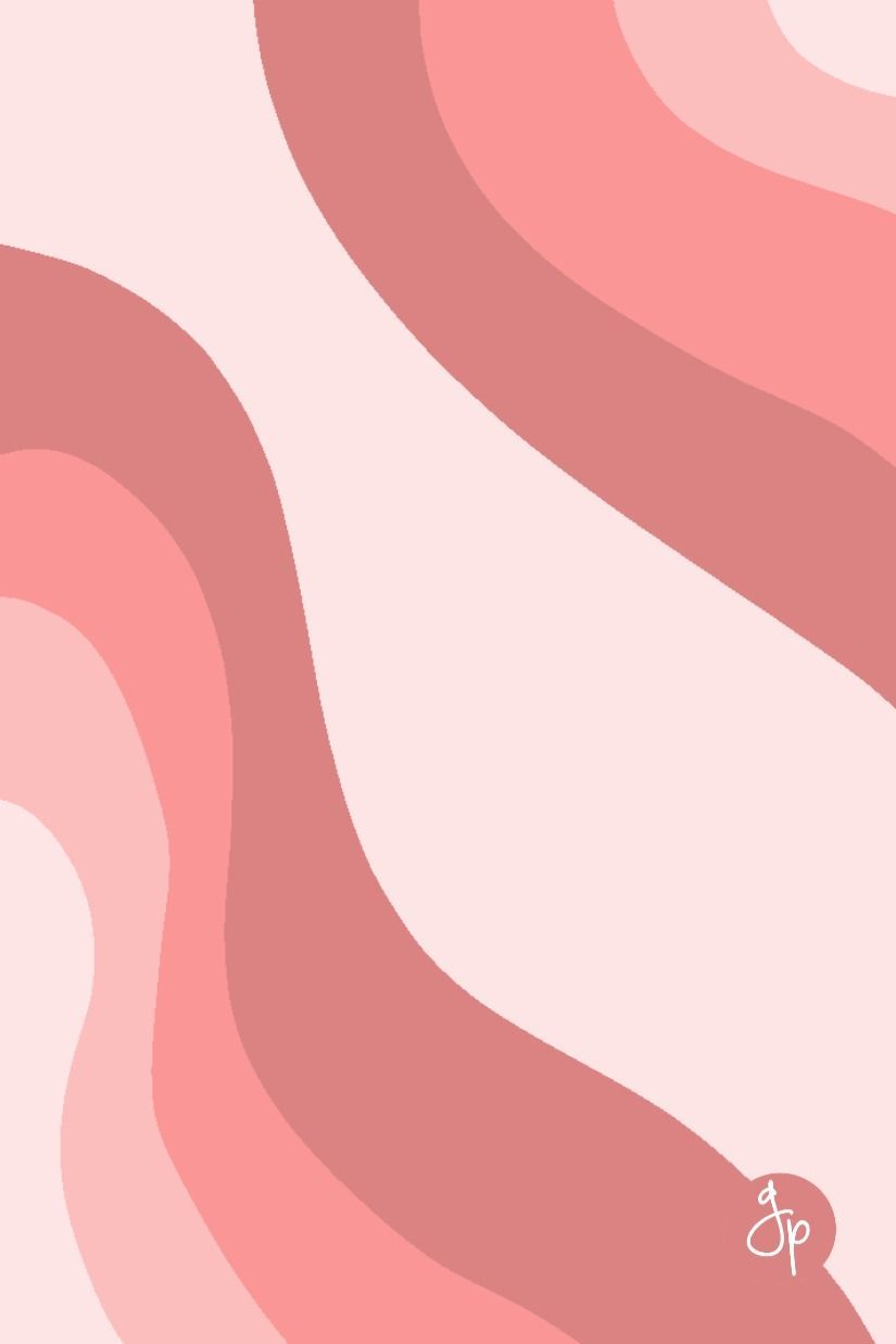 A pink and white abstract design with the letters 