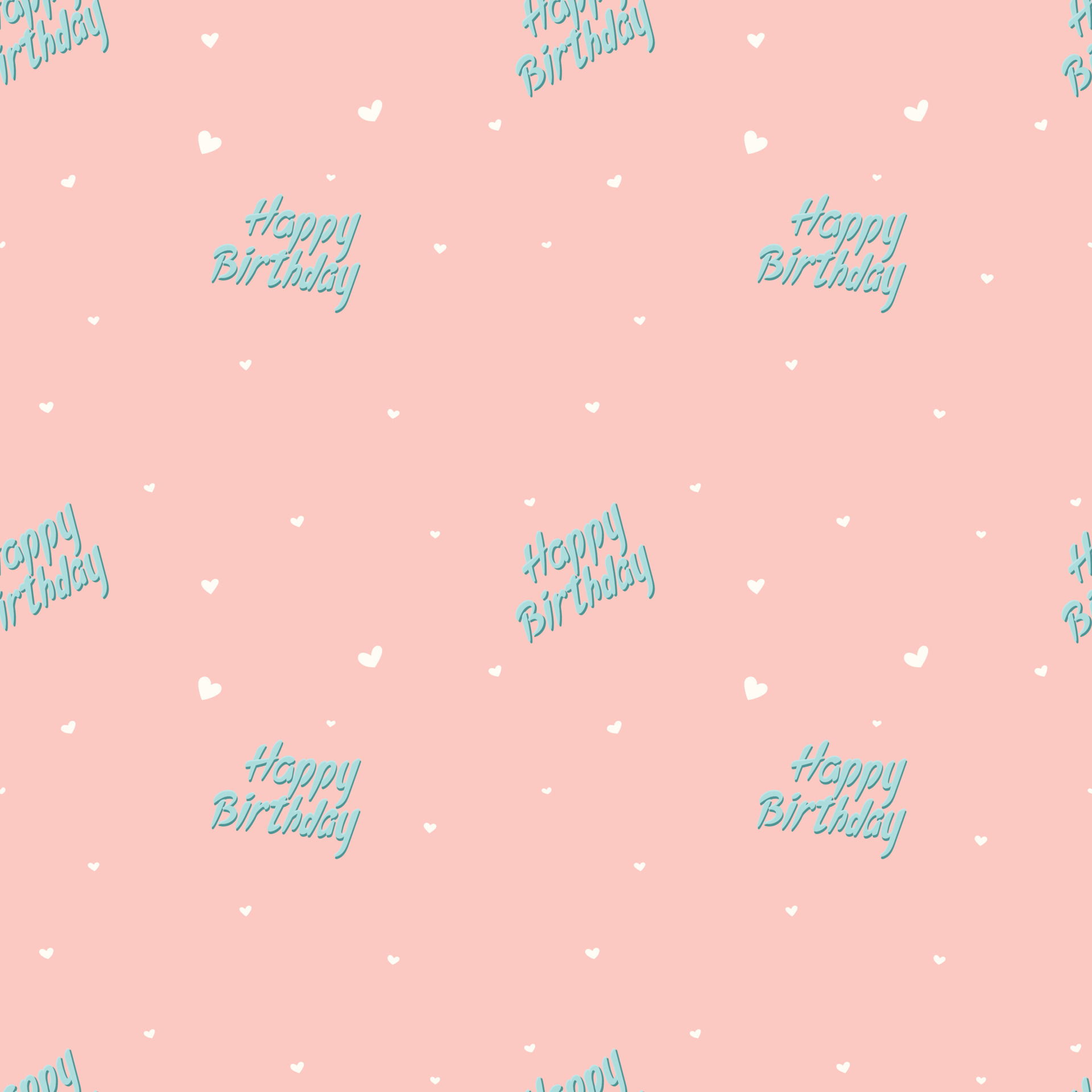 Vector illustration of cute seamless pattern, lettering birthday. Background decoration