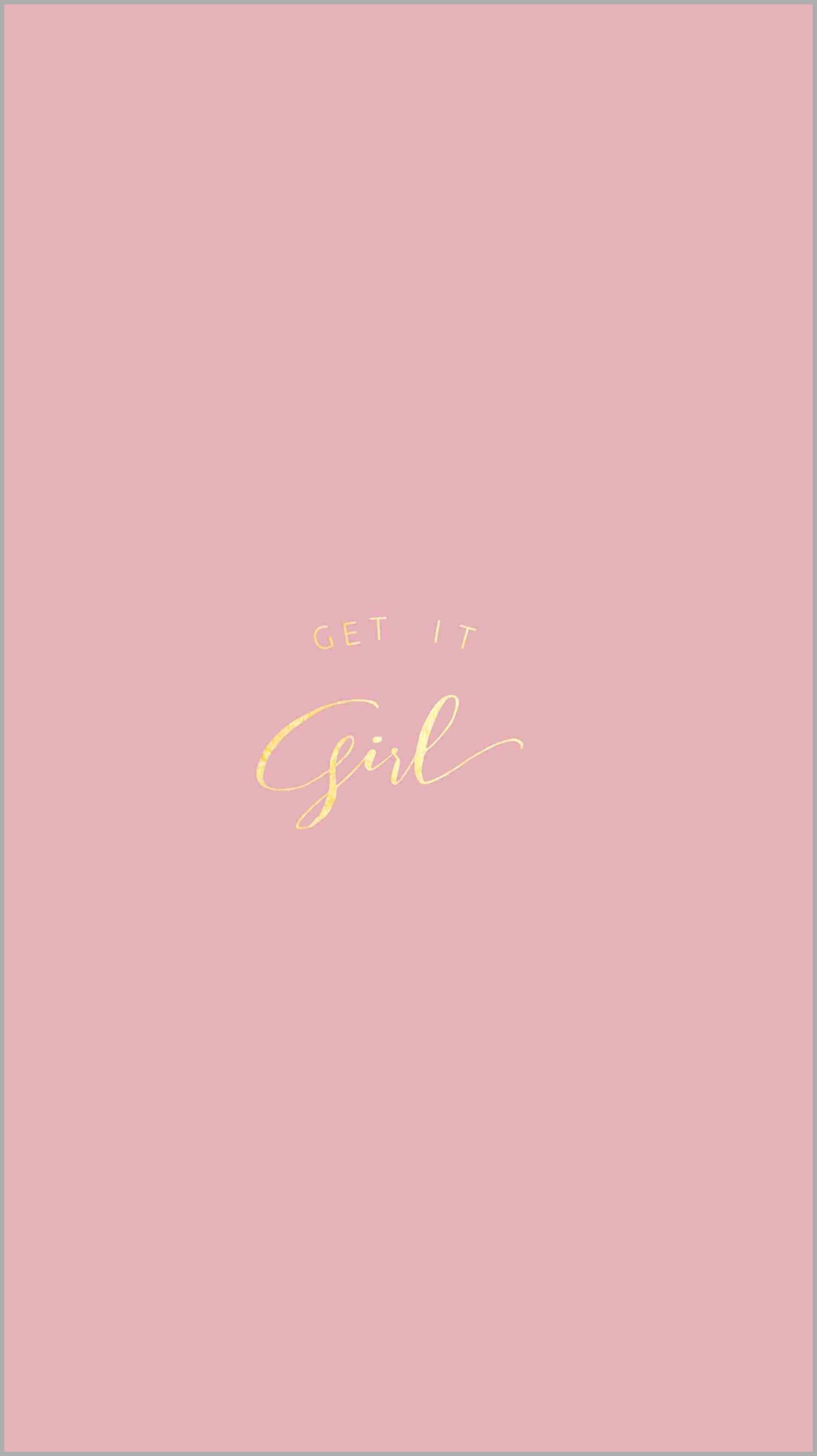 A pink background with the words, it's all girl - Blush