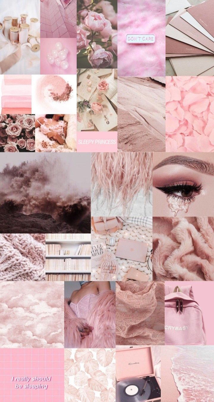 A collage of pink and white images - Blush