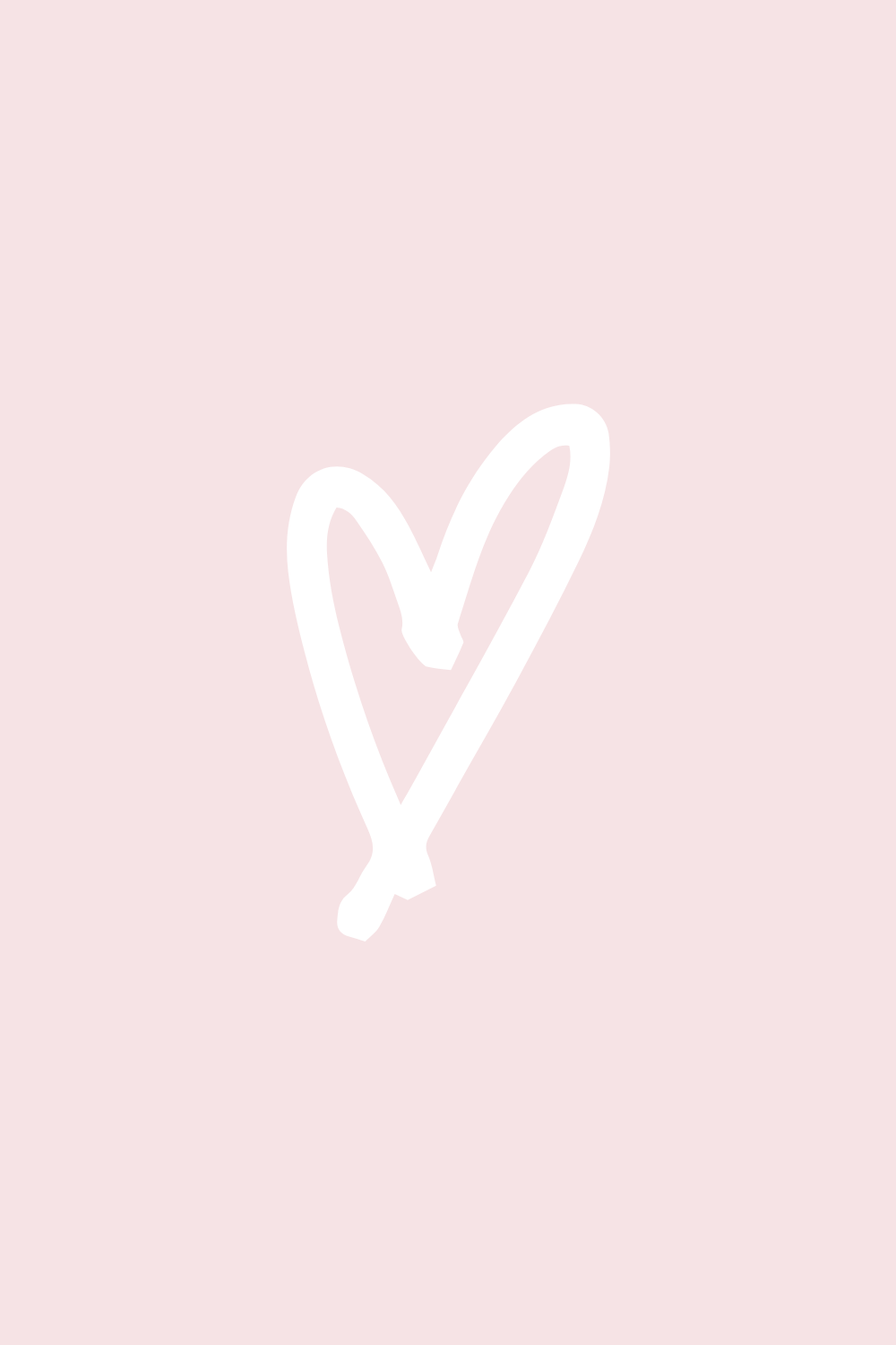 A pastel pink background with a white heart in the center. The heart is drawn with a rough, brush-like texture. - Blush