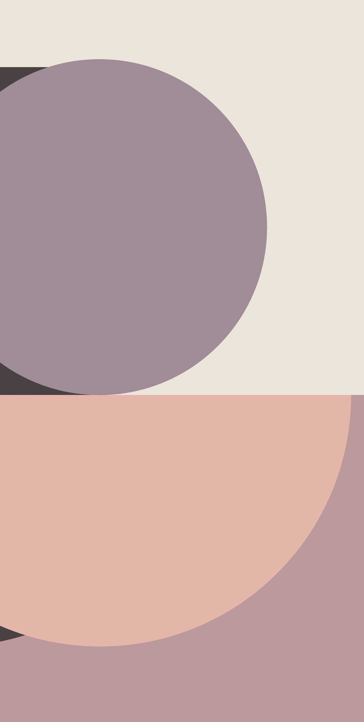 Pink & Cream Simple Circle Wallpaper Blush