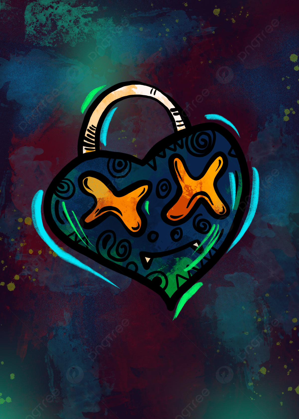 An artistic image of a heart shaped padlock - Punk